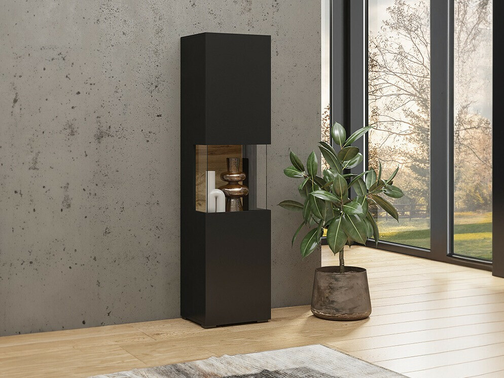 Estantería Revmiru 100 (Negro + Roble wotan)