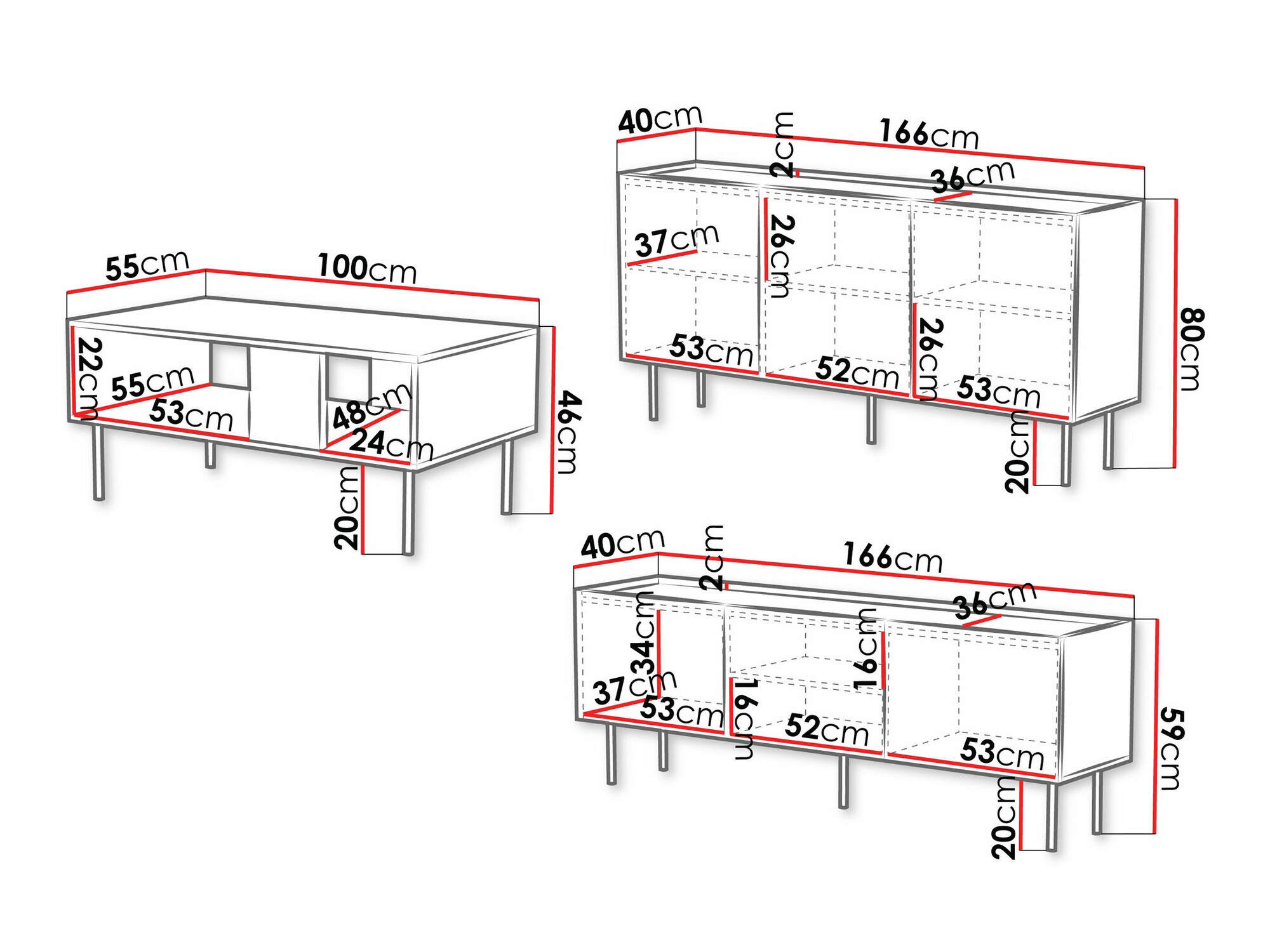 Conjunto de salón Sillen (Negro)