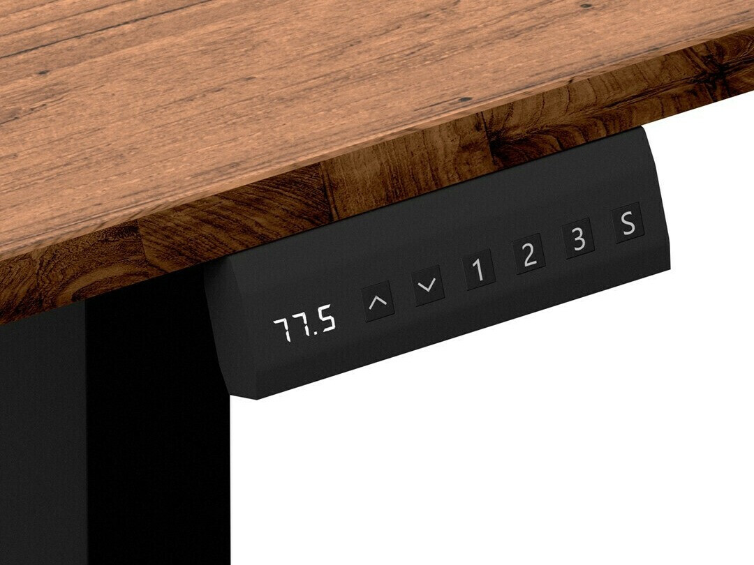 Escritorio de altura regulable Lodi 103 (Madera oscura + Negro)