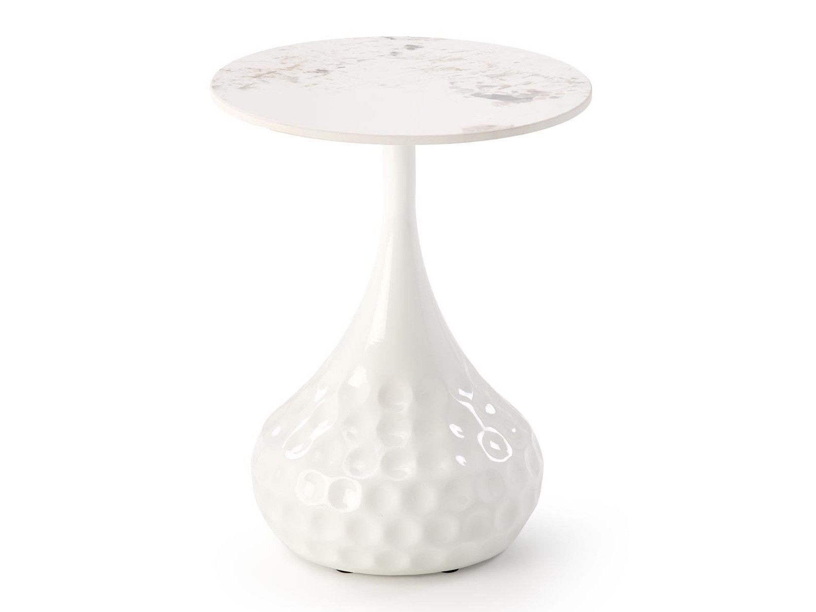 Mesa auxiliar Houston 1807 (Blanco + Mármol blanco)