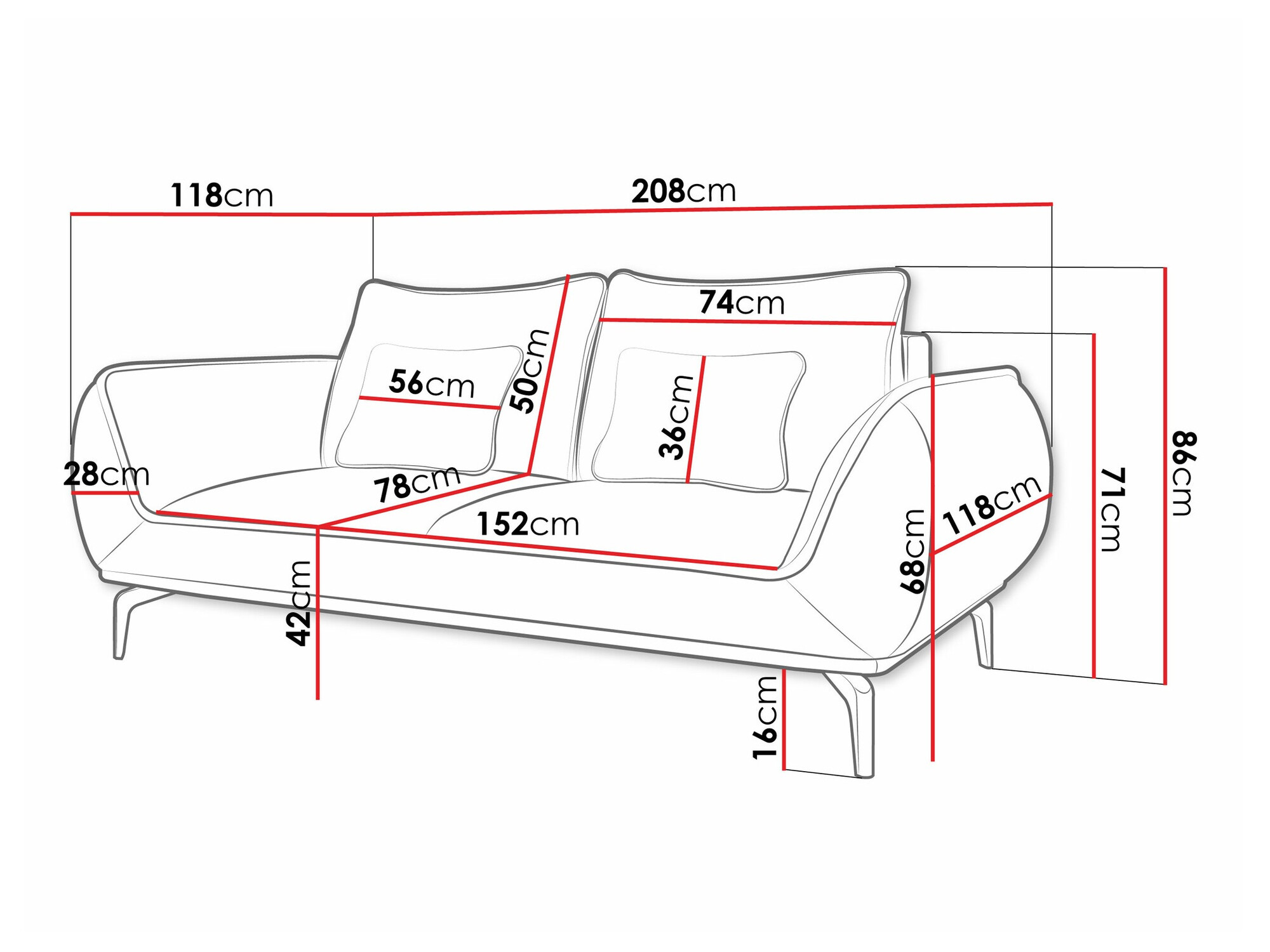 Sofá Lincoln 196 (Aragon 79)