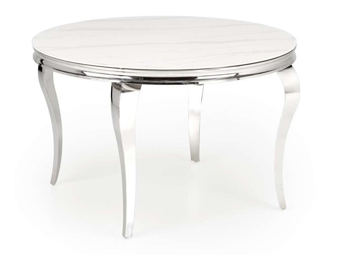 Mesa Houston 1813 (Mármol blanco + Plata)