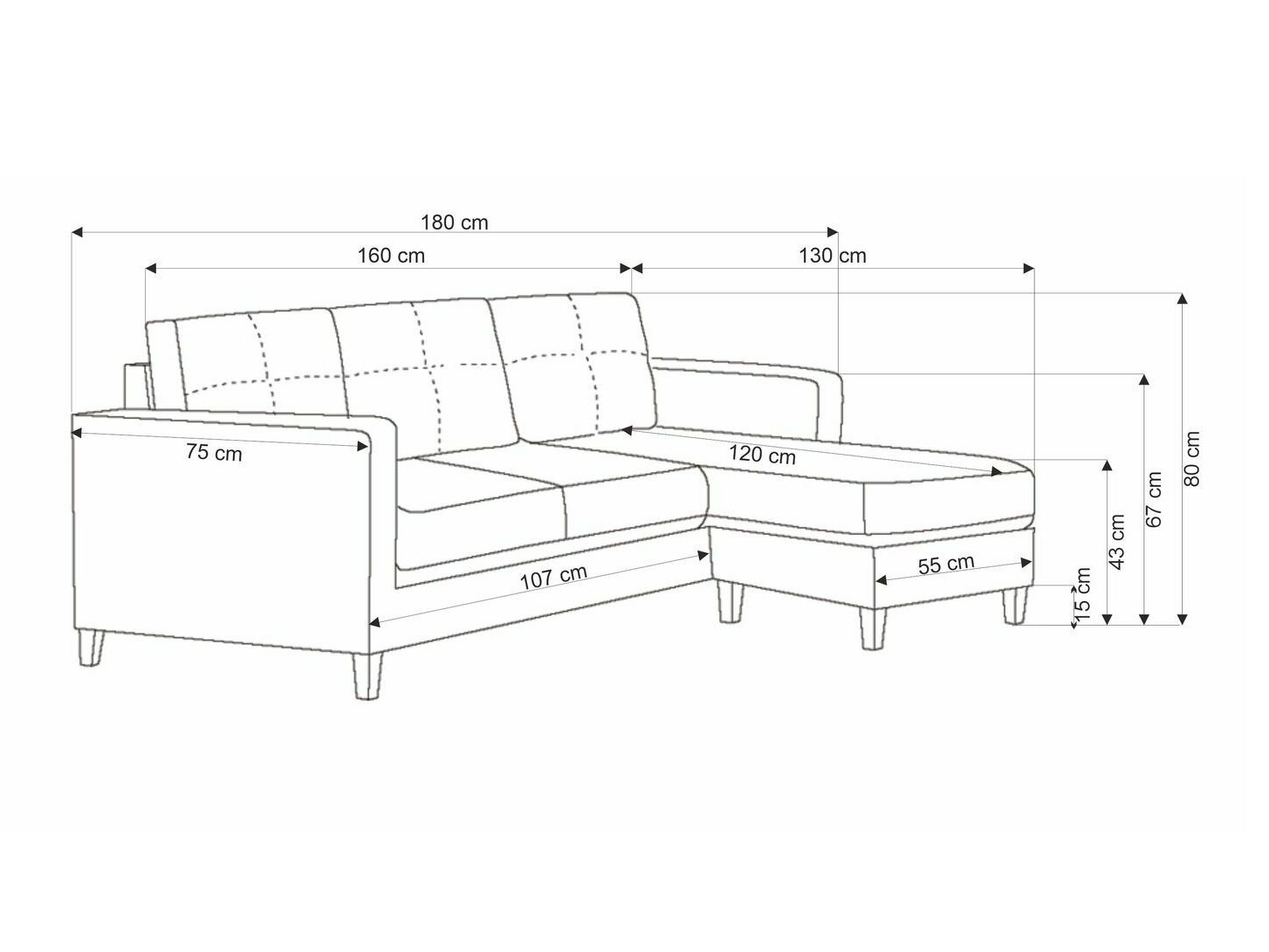Conjunto de muebles tapizado Houston 1825 (Gris)