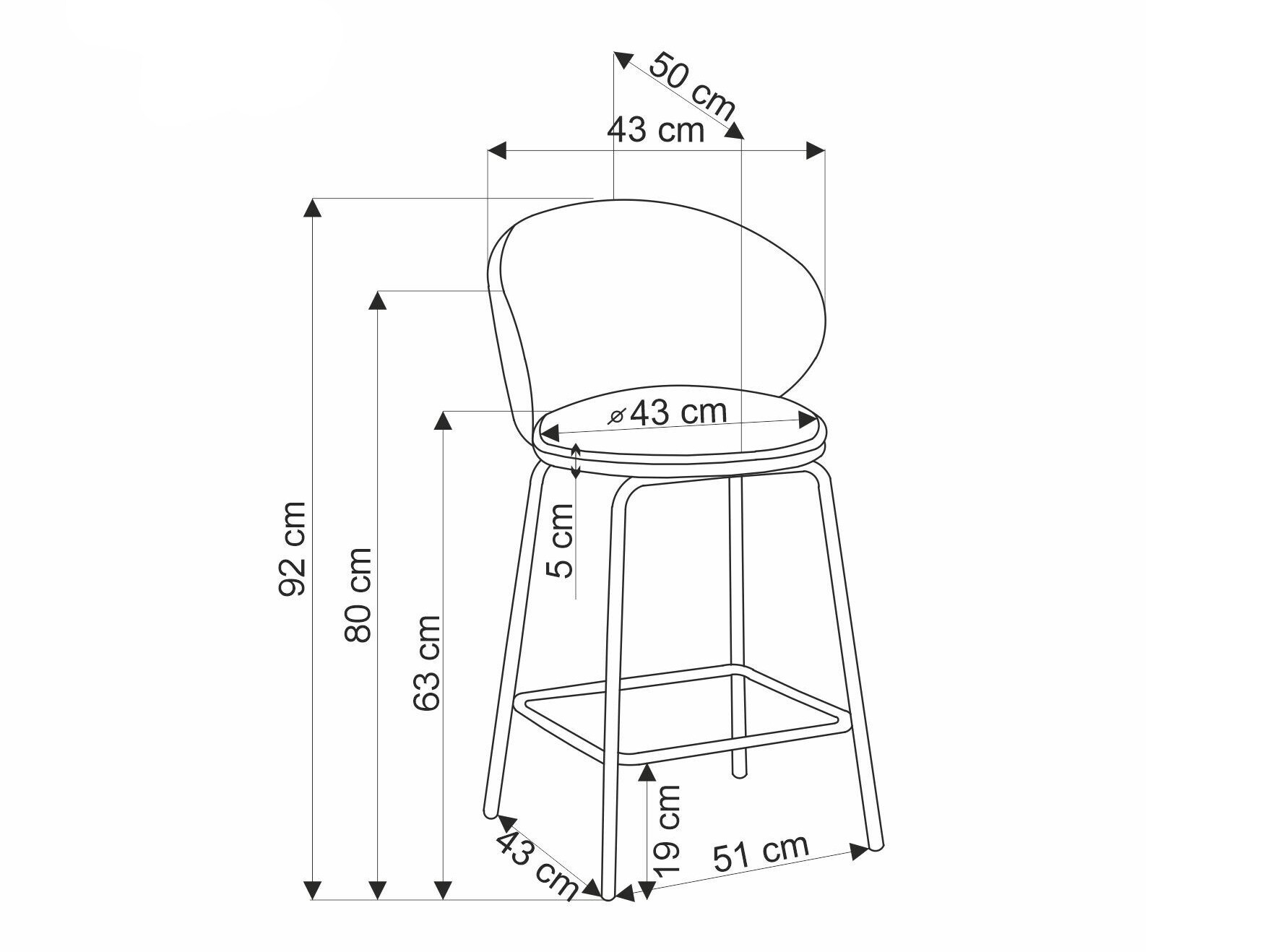 Silla de barra Houston 1824 (Gris)