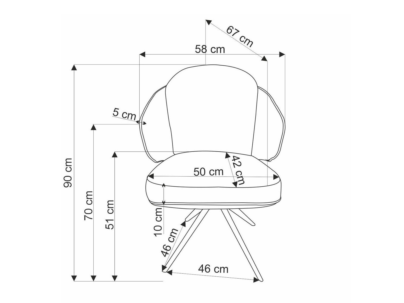 Silla Houston 1823 (Marrón + Beige)