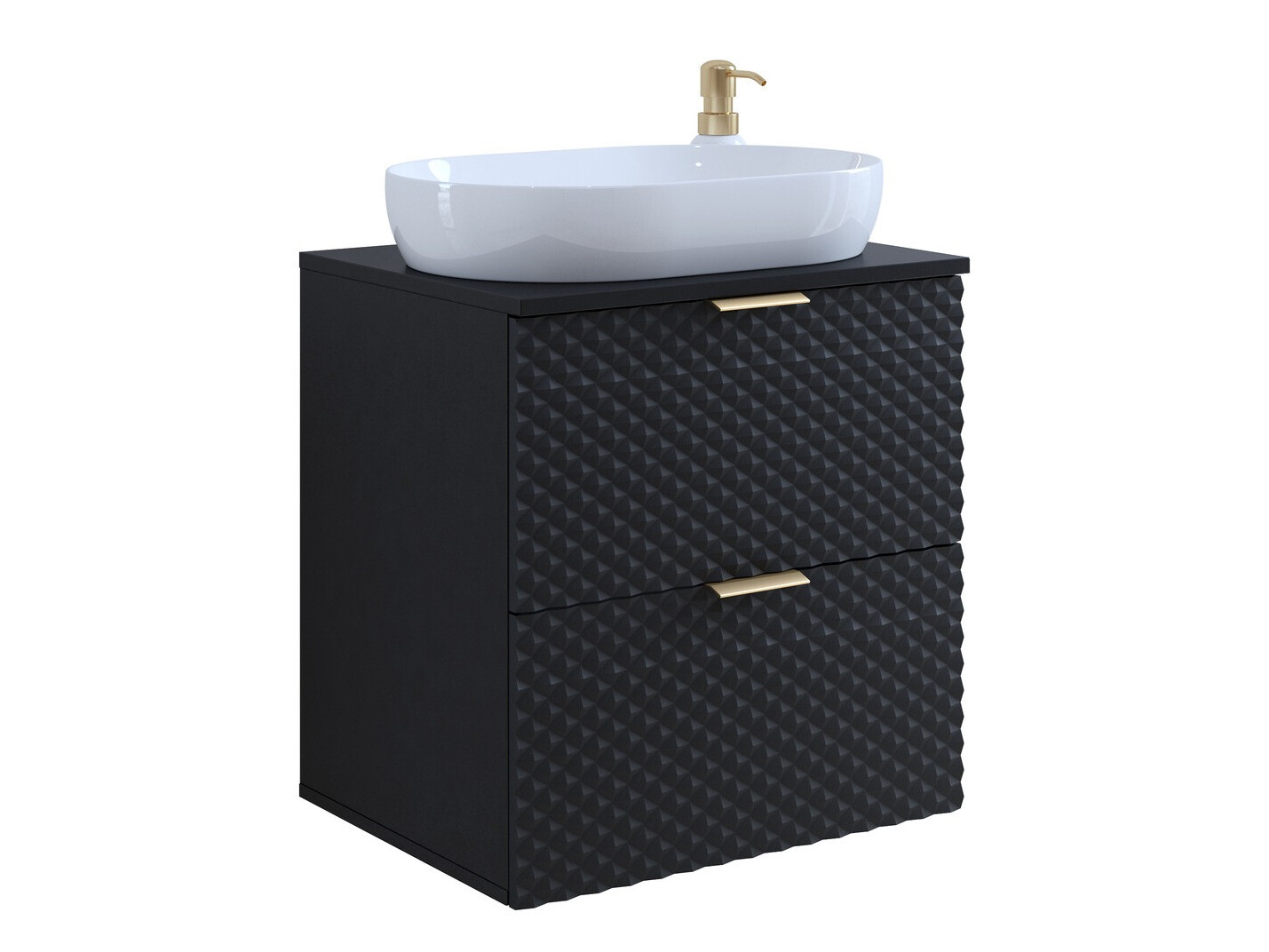 Armario de baño colgante para lavabo Liretu 106 (Negro)