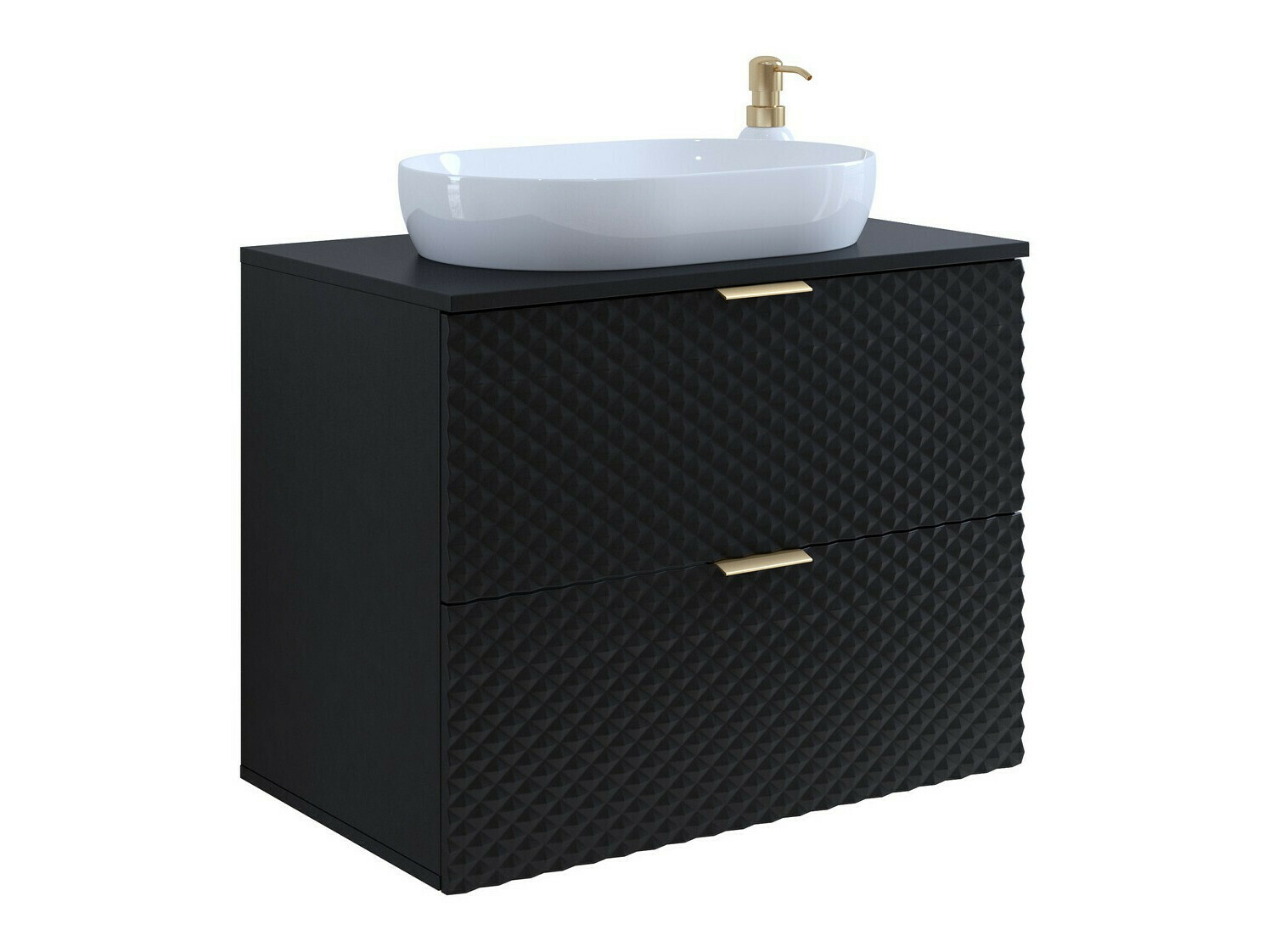 Armario de baño colgante para lavabo Liretu 107 (Negro)