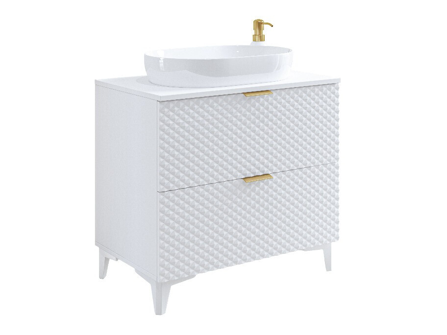 Armario de baño de pie para lavabo Liretu 102 (Blanco)