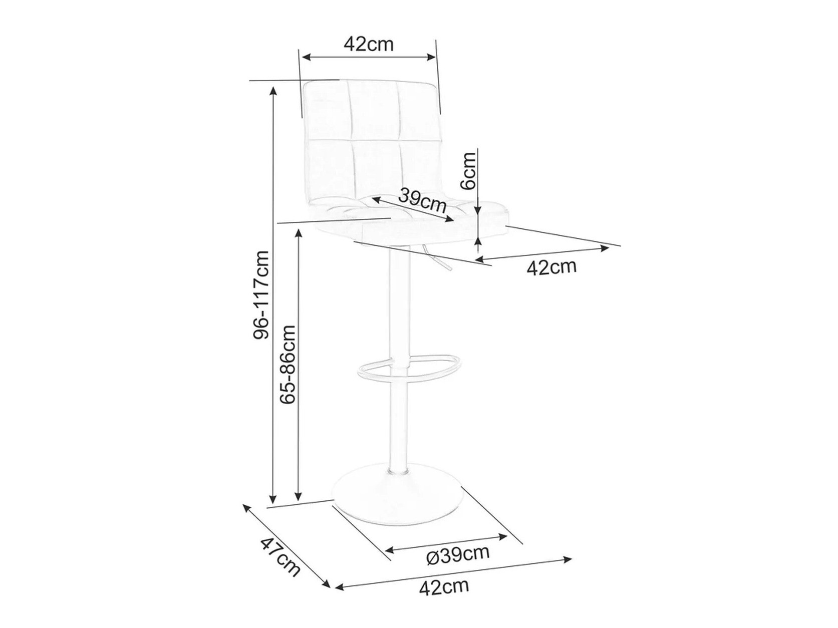 Silla de barra Detroit 496 (Gris)
