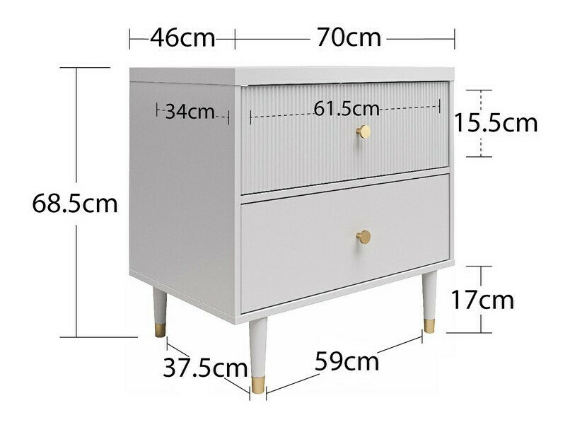 Mesilla de noche Tulsa 556 (Blanco)