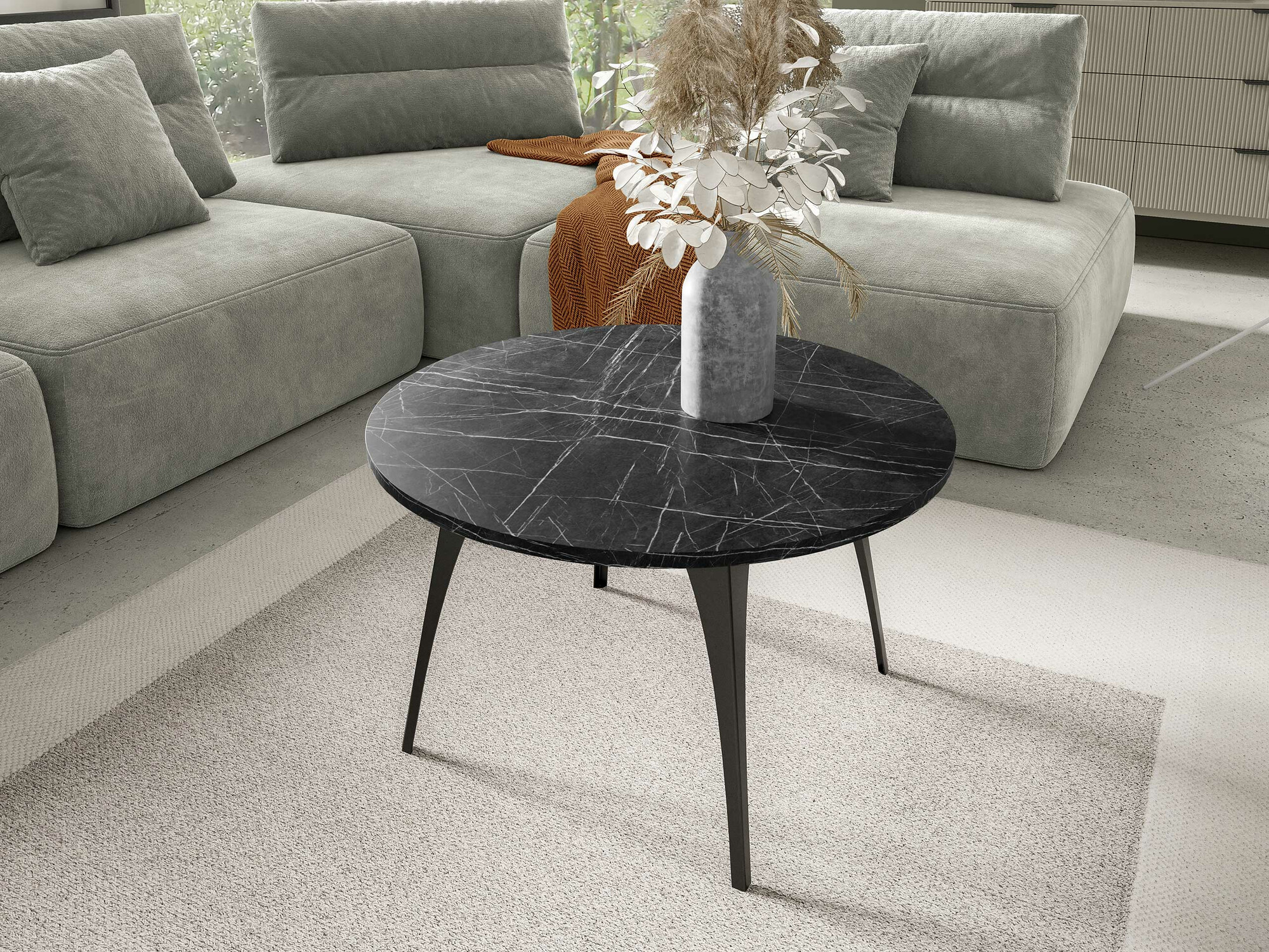 Mesa de centro Oswego 126 (Mármol negro)