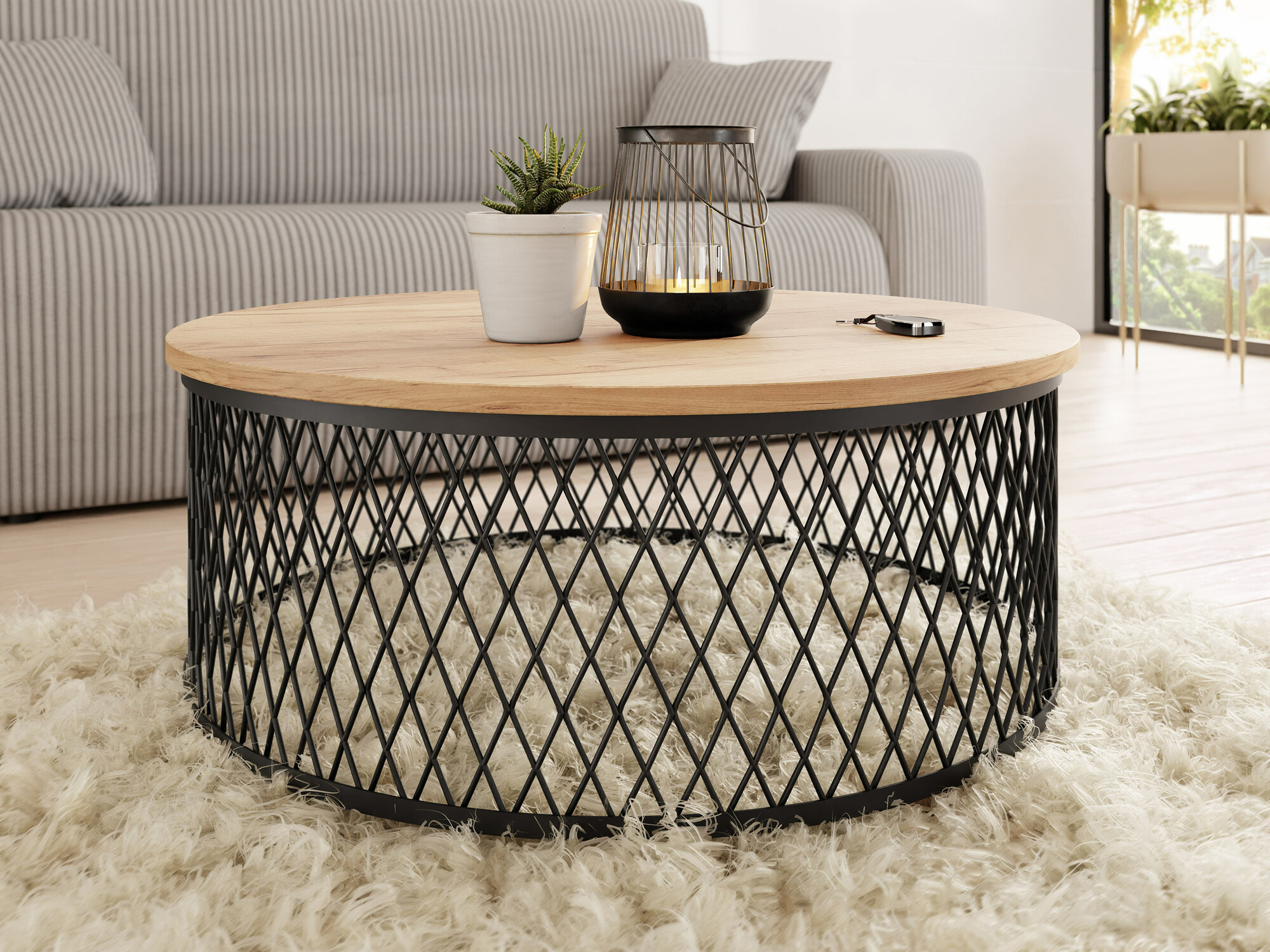 Mesa de centro Oswego 128 (Roble dorado artesanal)