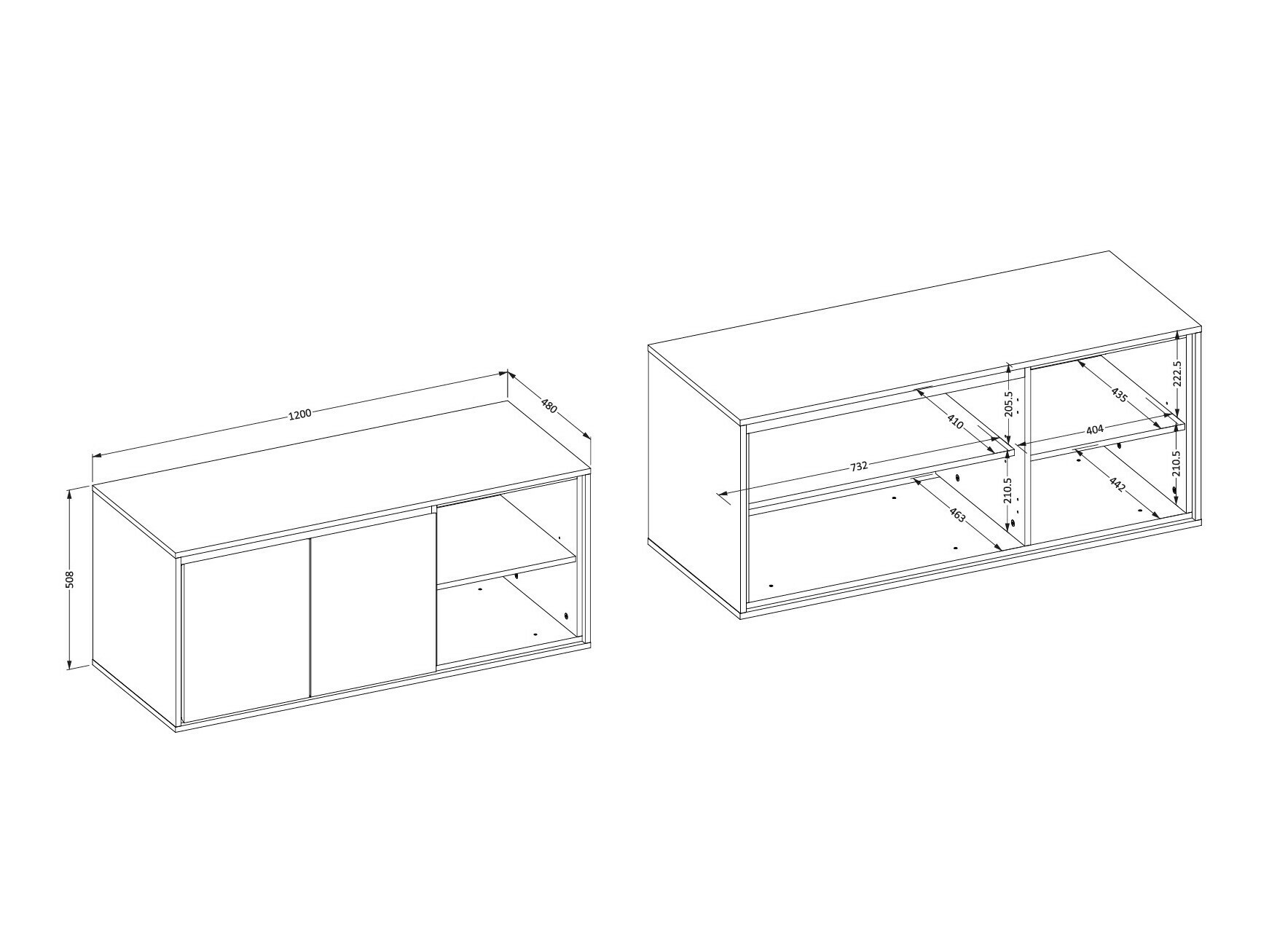 Armario colgante para baño Tecavu 104 (Blanco brillante + Blanco)