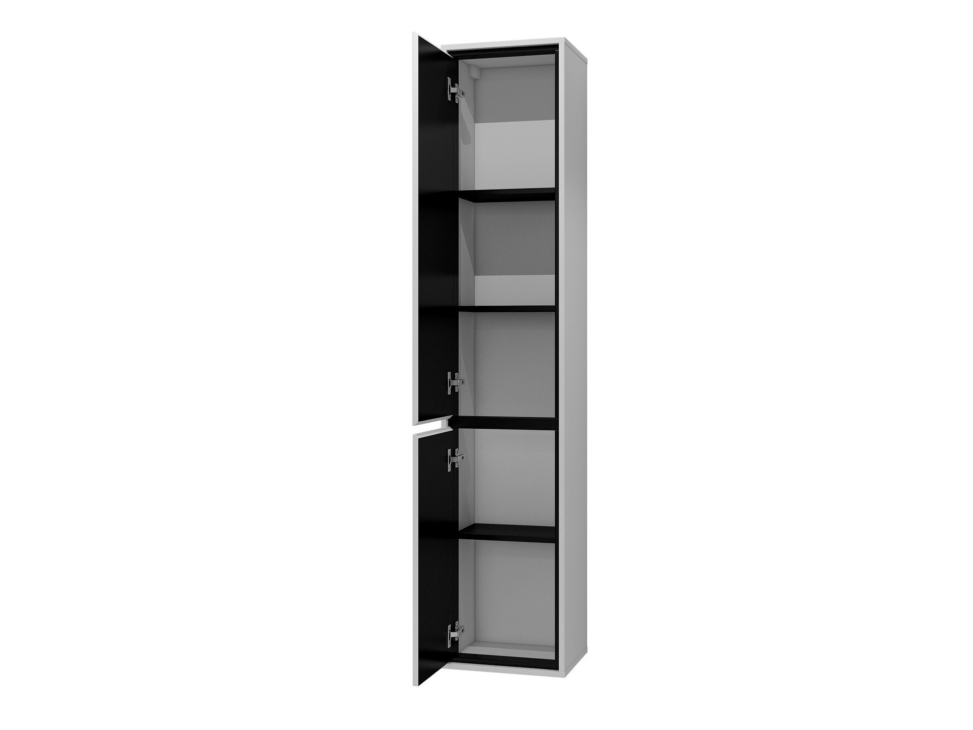 Armario de pie para baño Tecavu 101 (Blanco brillante + Blanco)