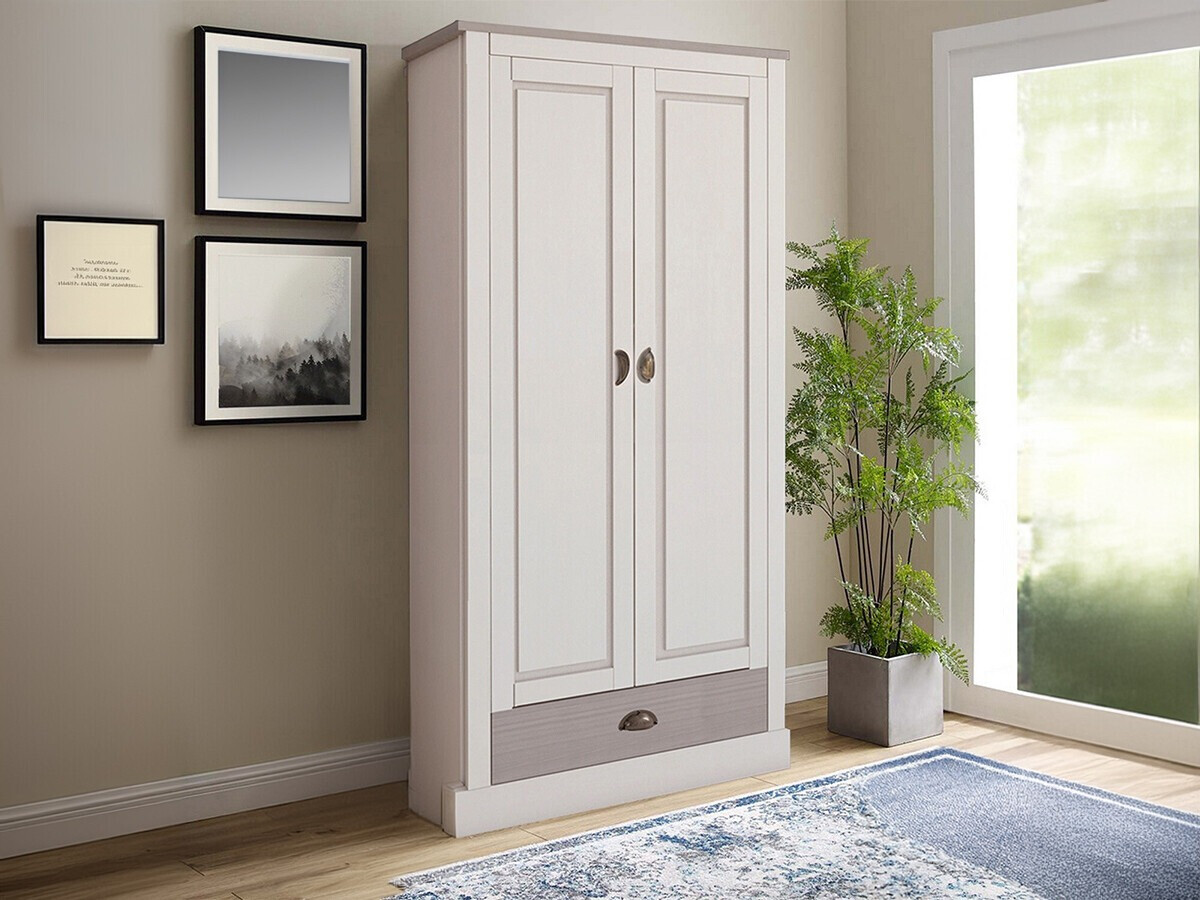 Armario Etviri 109 (Blanco + Gris)