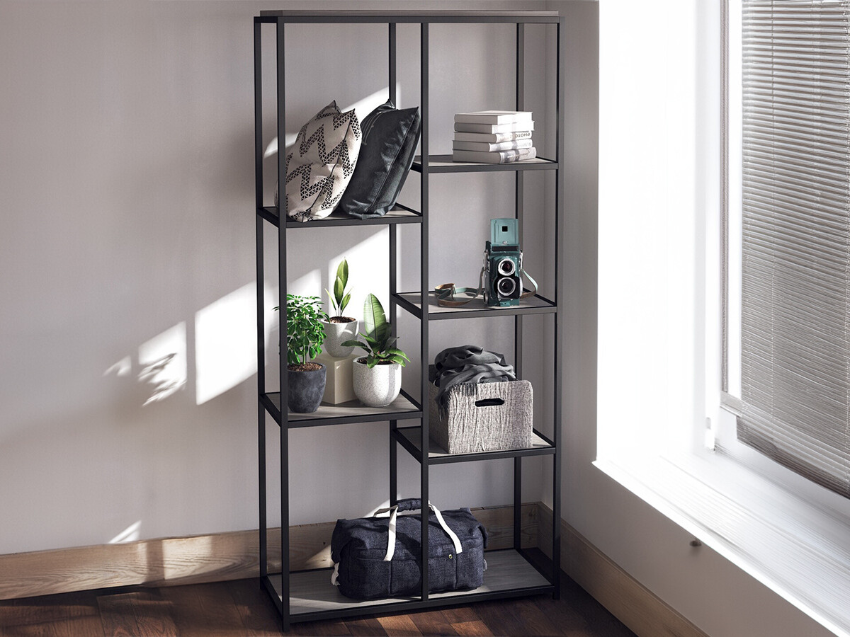 Estantería Tulsa 558 (Roble gris + Negro)