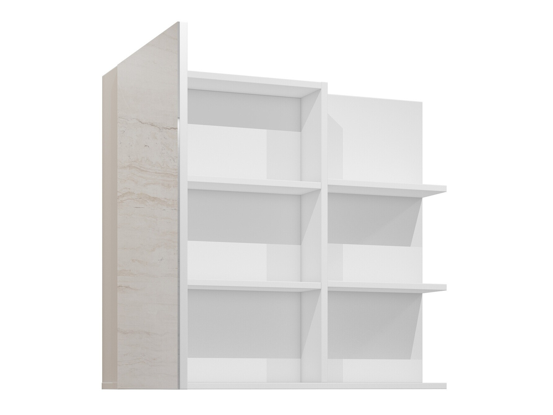 Mueble de baño con espejo Tecavu 102 (Blanco brillante + Blanco)