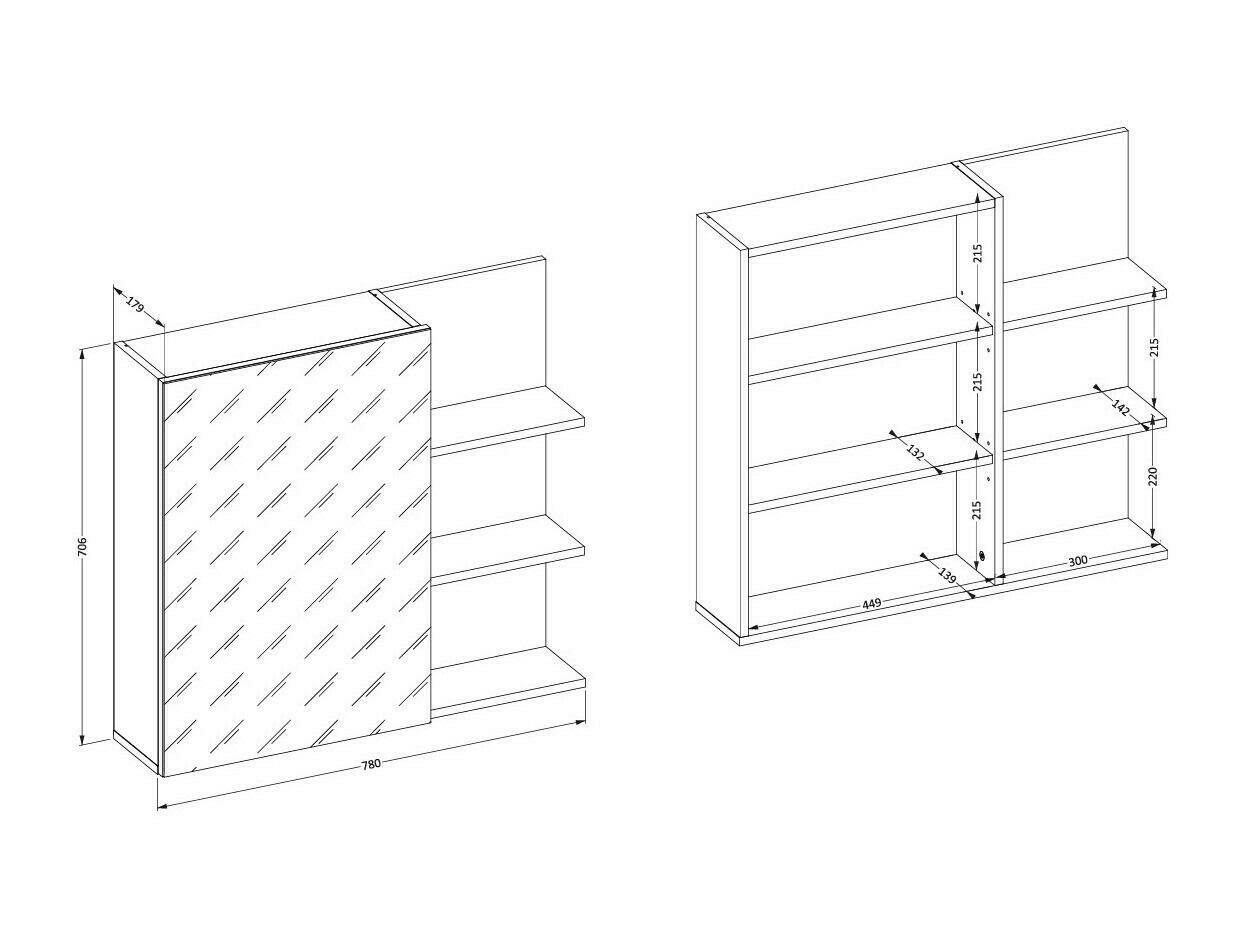 Mueble para baño con espejo Tecavu 102 (Blanco brillante + Blanco)