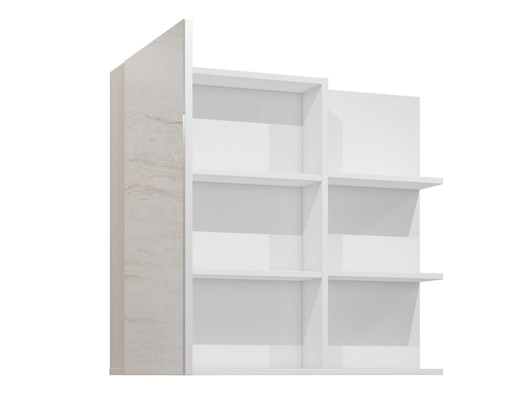 Conjunto de mueble de baño Tecavu 105 (Blanco brillante + Blanco)