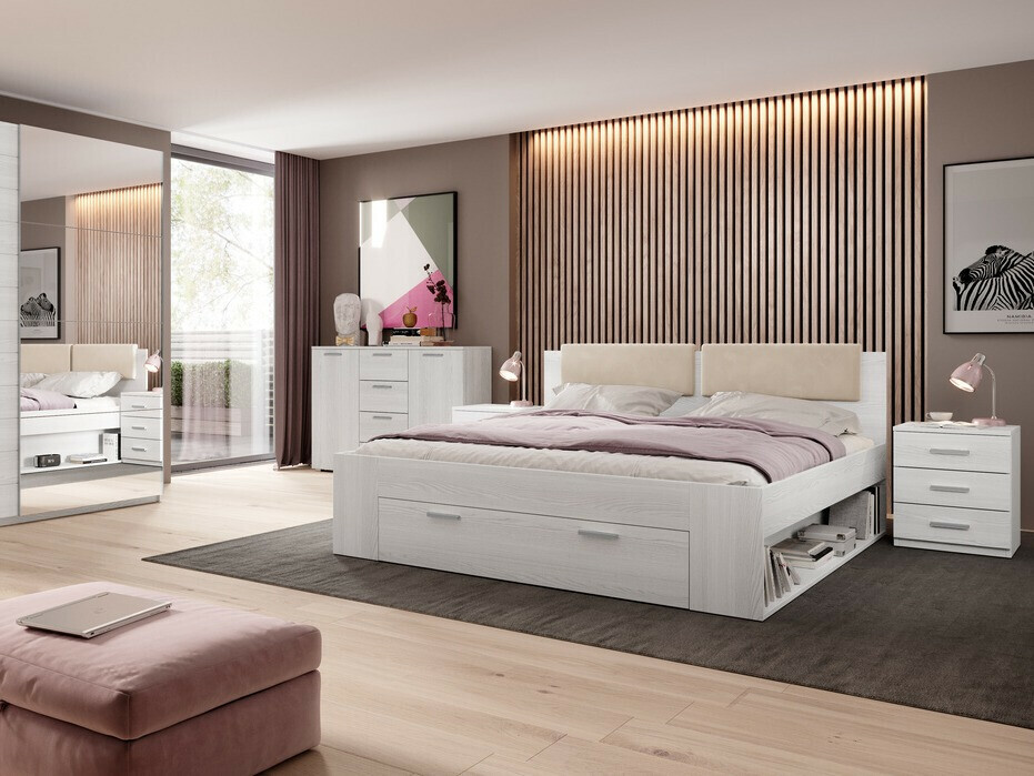 Mesilla de noche Levruvu 107 (Fresno blanqueado)