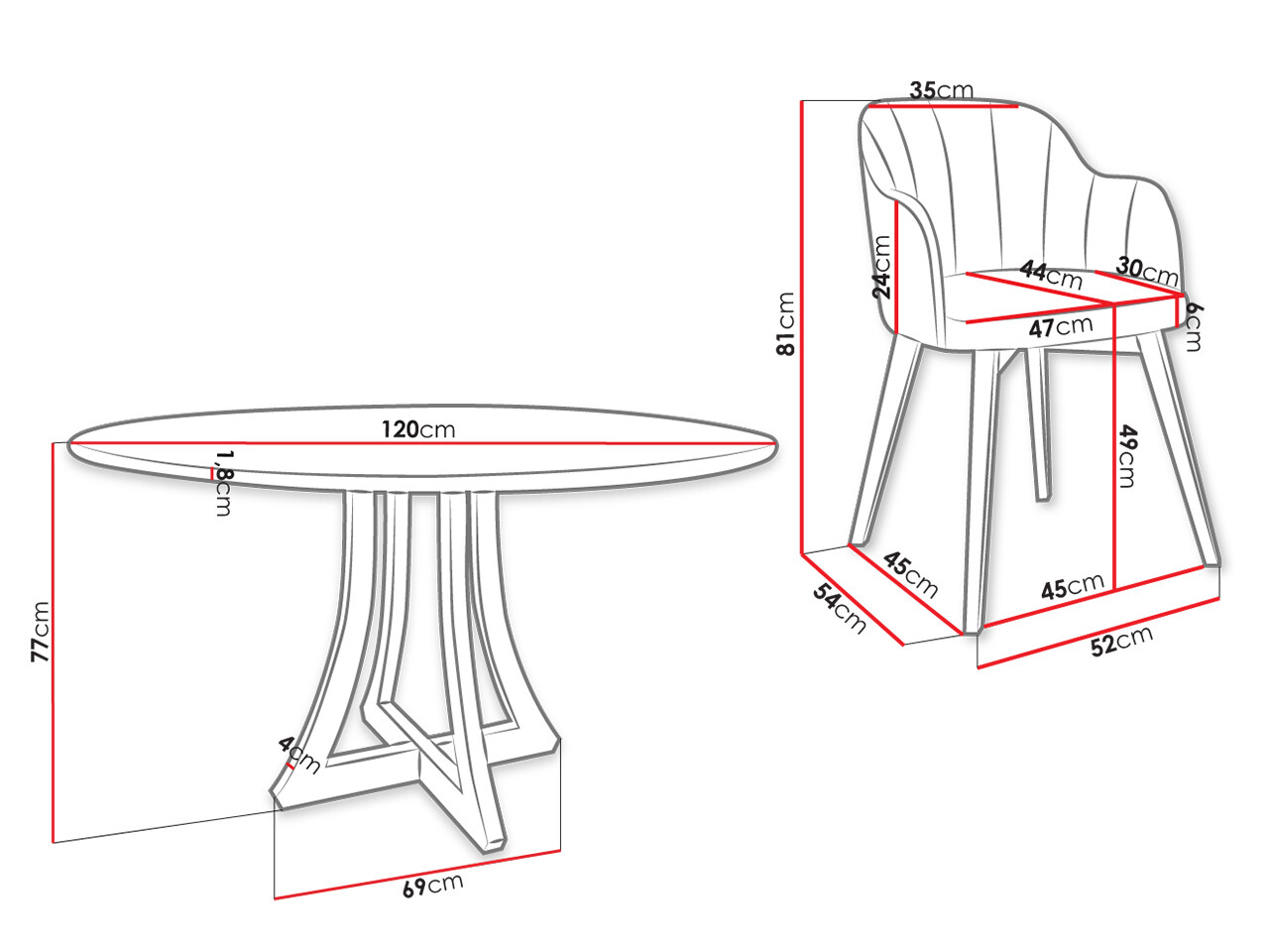 Conjunto de mesas y sillas para comedor Racine 137 (Negro + Baloo 2072)