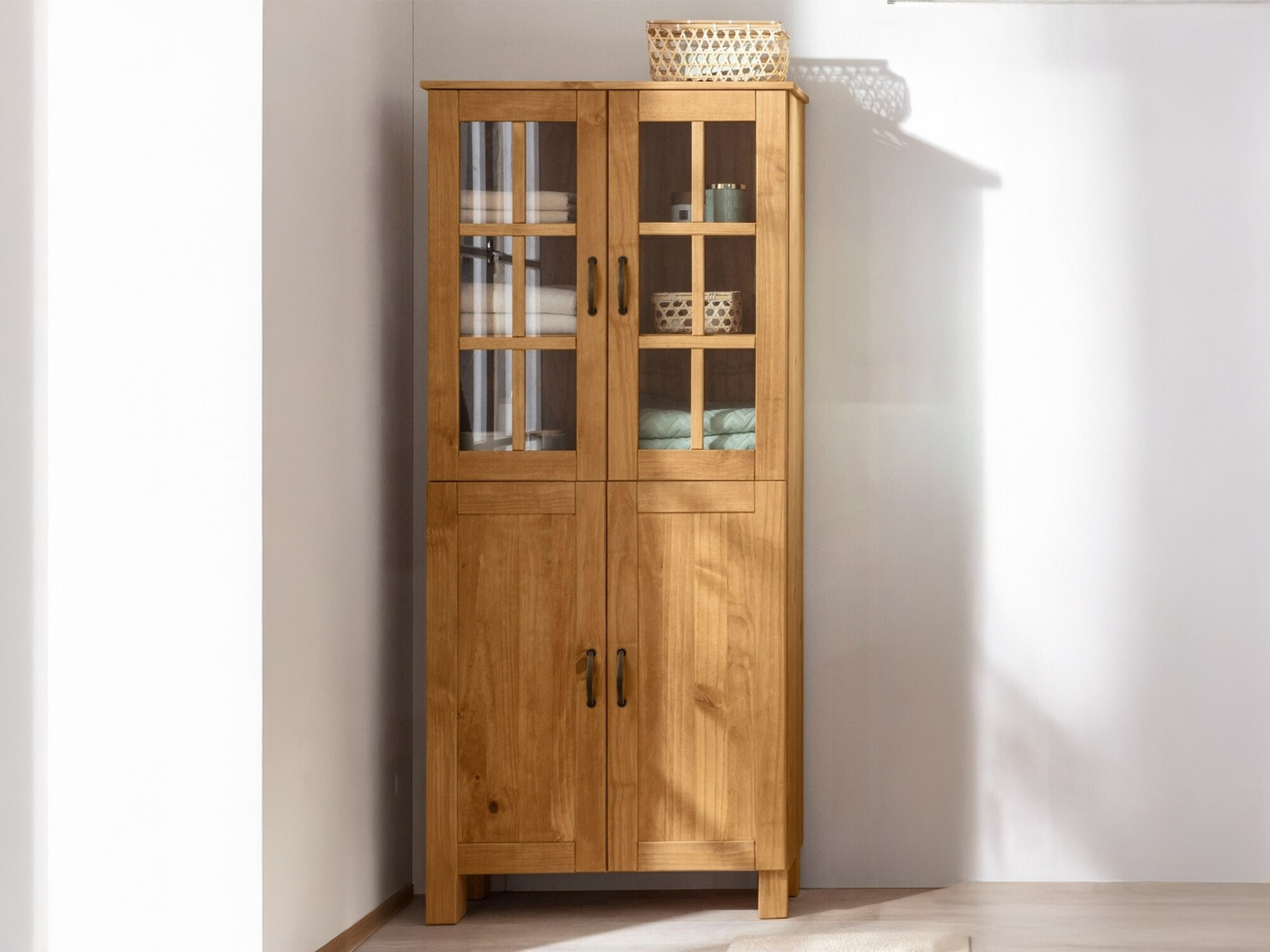 Armario de pie para baño Ophlevu 100 (Pino)