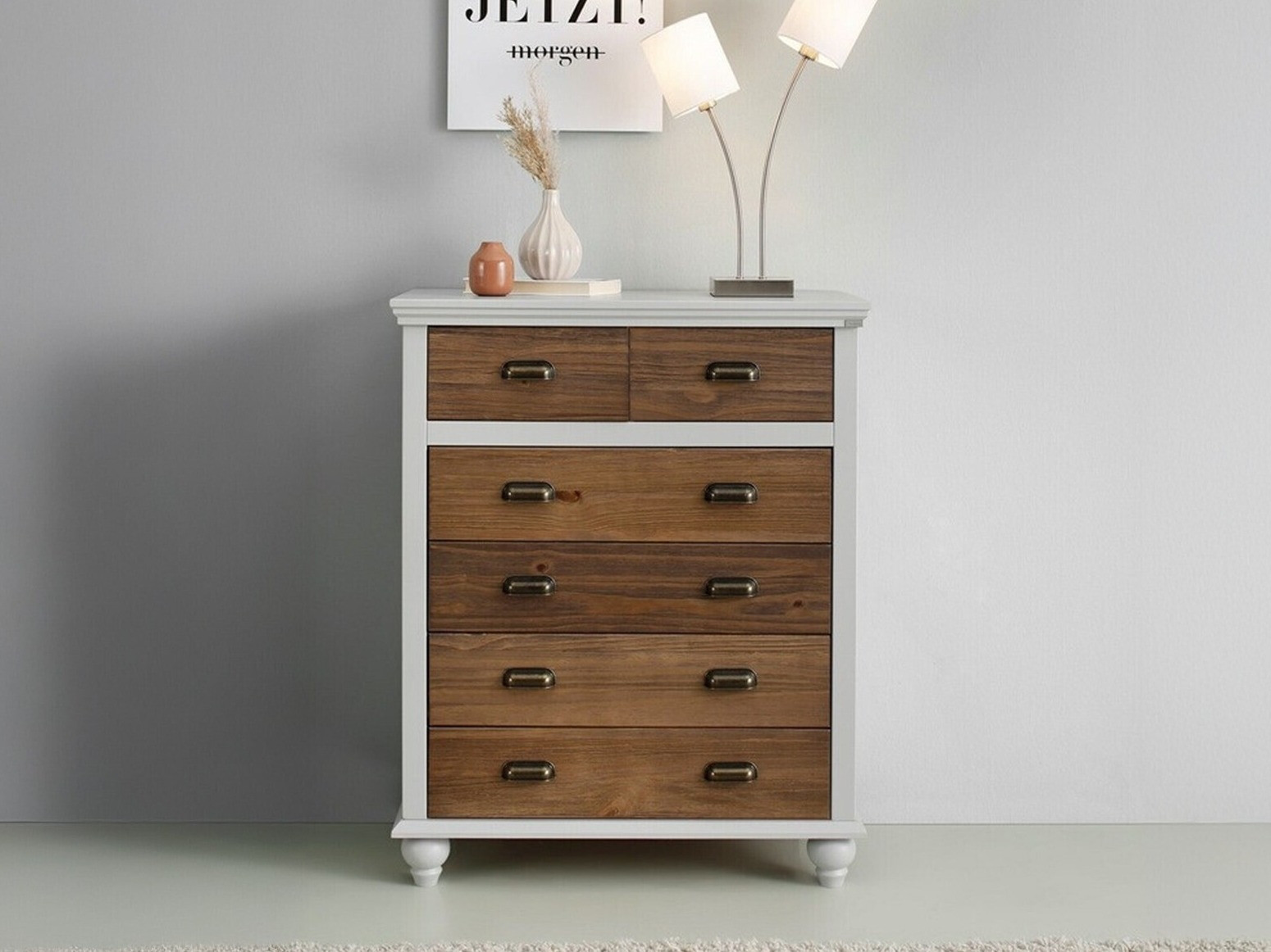 Cómoda Tivmeri 100 (Gris + Marrón)