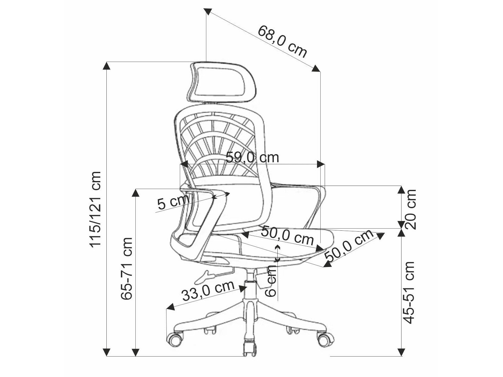 Silla de oficina Houston 1835 (Gris)