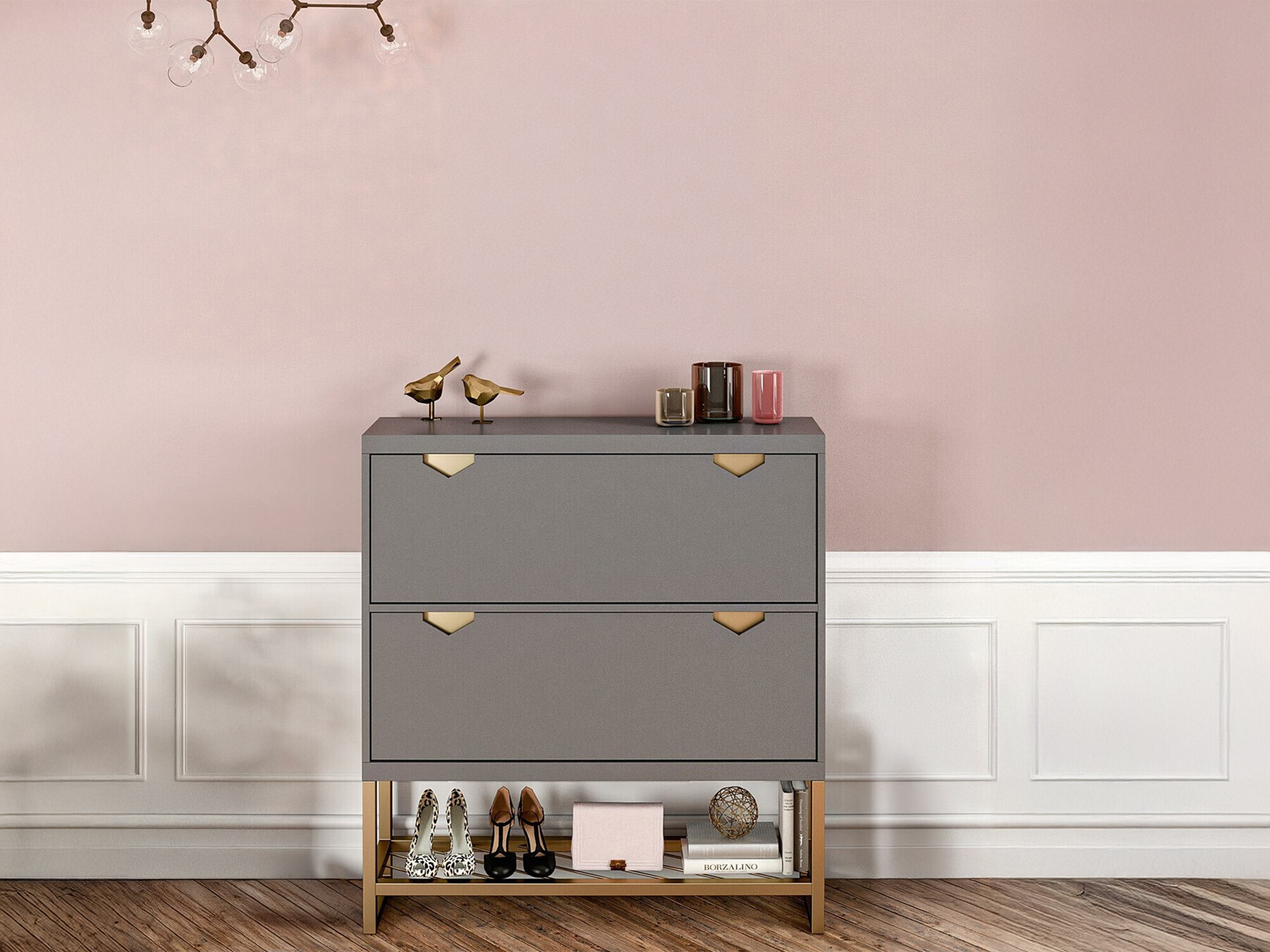 Zapatero CosmoLiving by Cosmopolitan 148 (Grafito + Dorado)