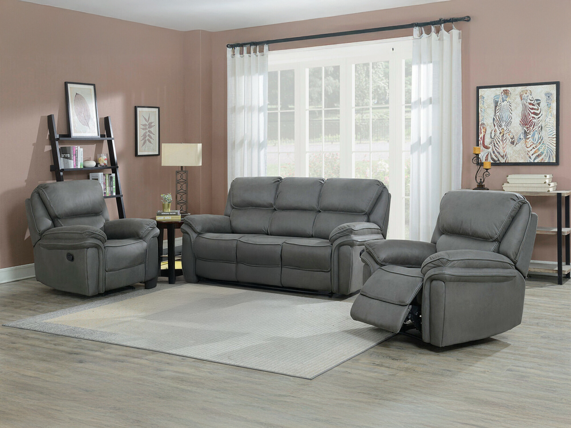Conjunto de muebles tapizado Dallas 4726 (Gris)
