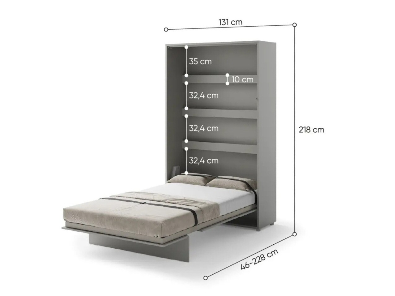 Cama plegable Concept Lenart (Gris)