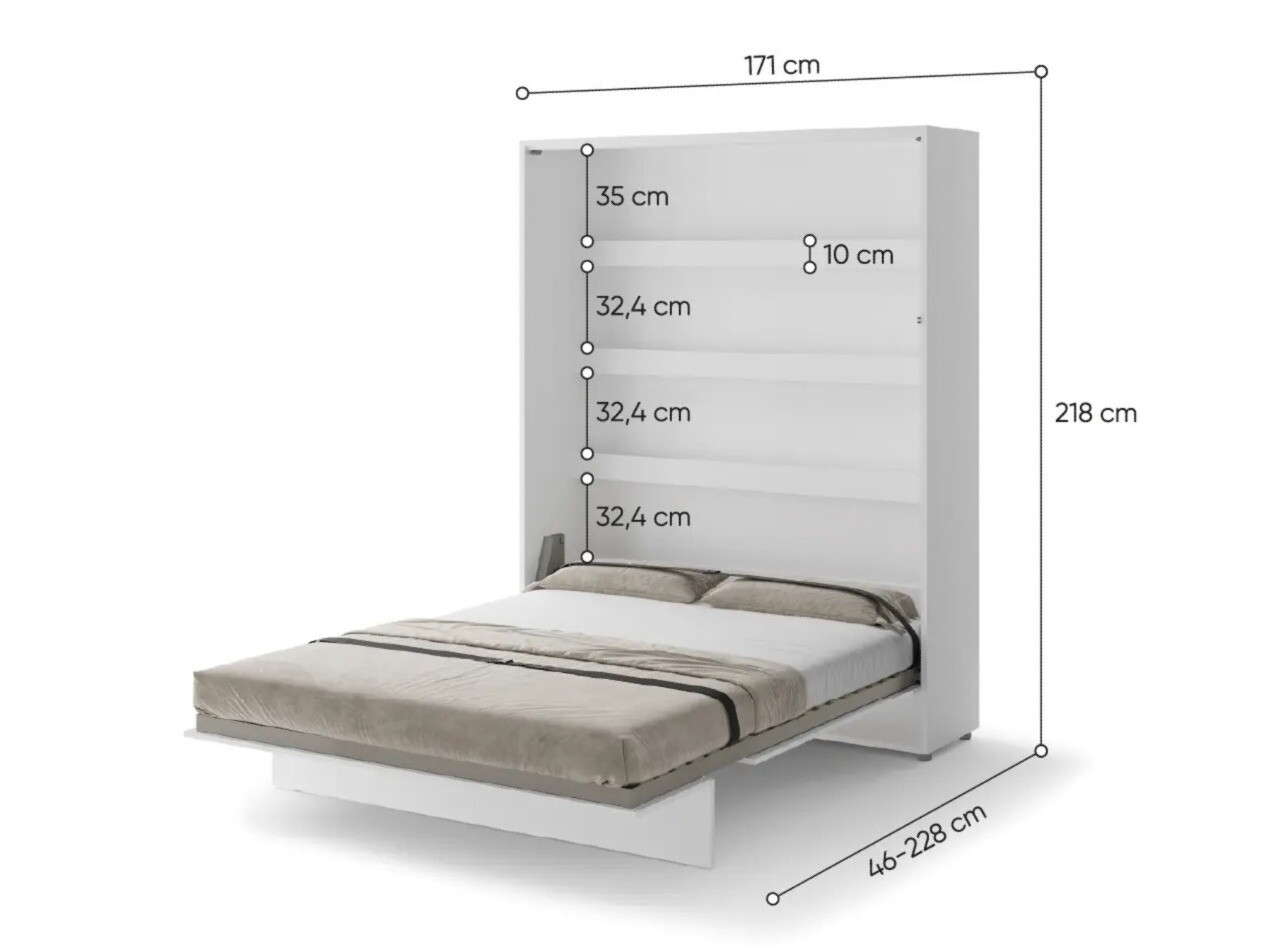 Cama plegable Concept Pro Lenart (Blanco + Blanco brillante)