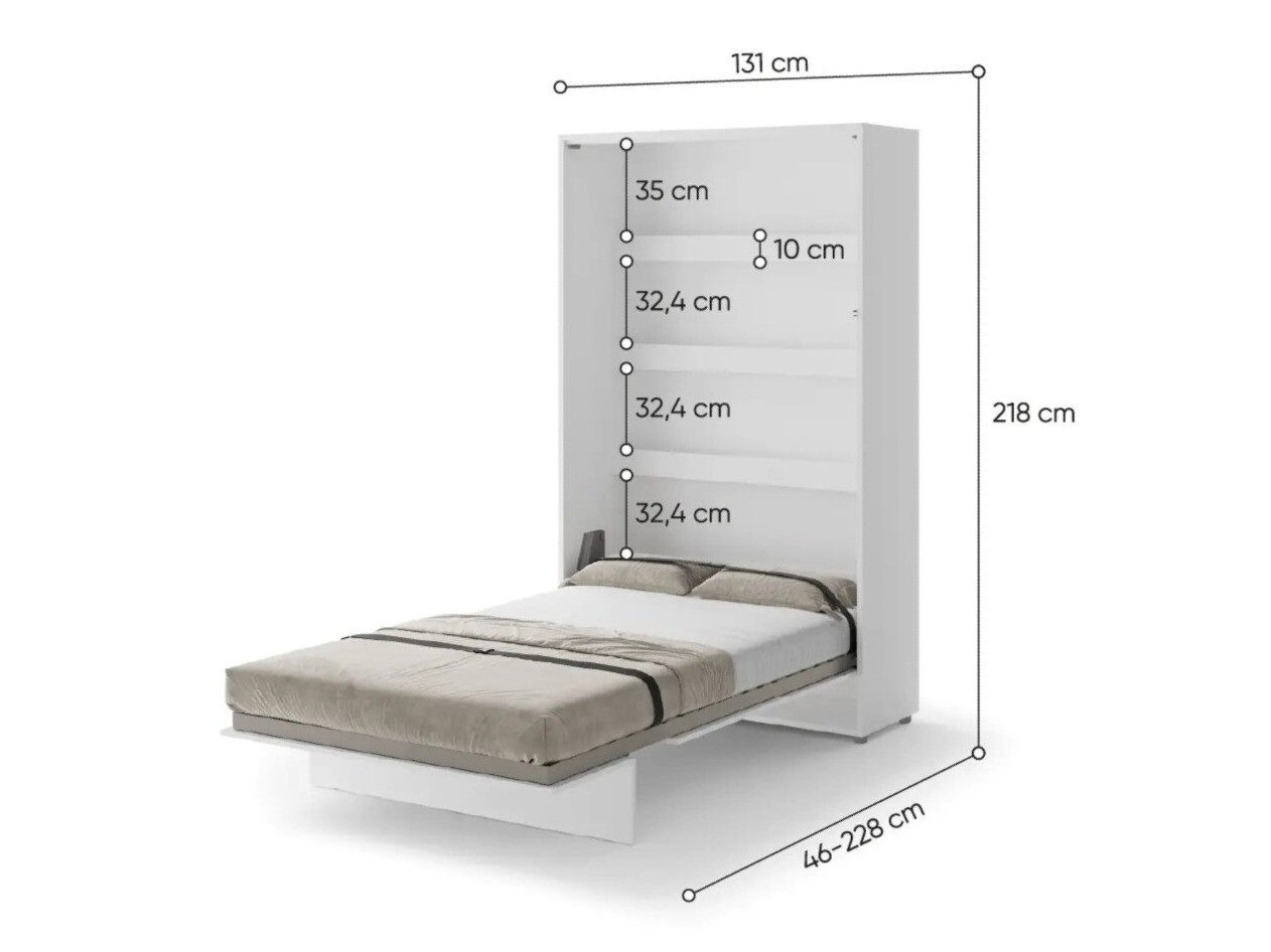 Cama plegable Concept Pro Lenart Levfere 102 (Blanco + Blanco brillante)