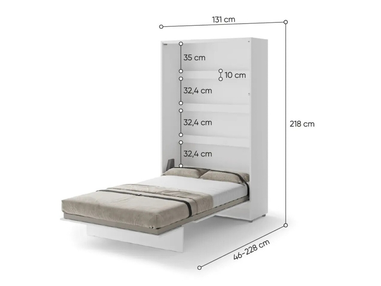 Cama plegable Concept Pro Lenart Levfere 102 (Blanco)