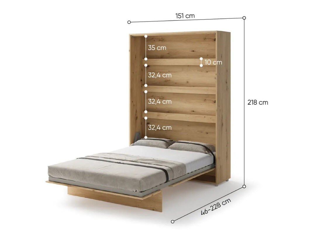 Cama plegable Concept Pro Lenart Levfere 102 (Roble Artisan)