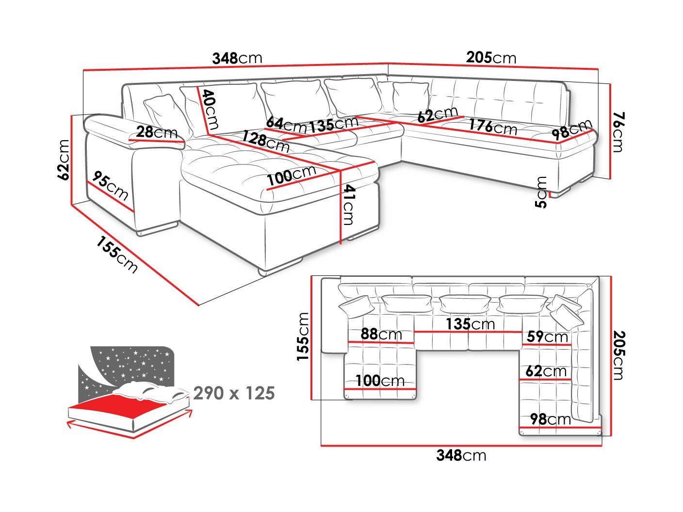 Sofá rinconero Comfivo 128 (Izquierda)