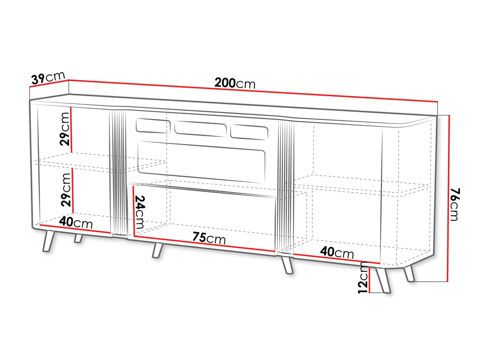 Aparador Modus I (Cachemira + Negro)