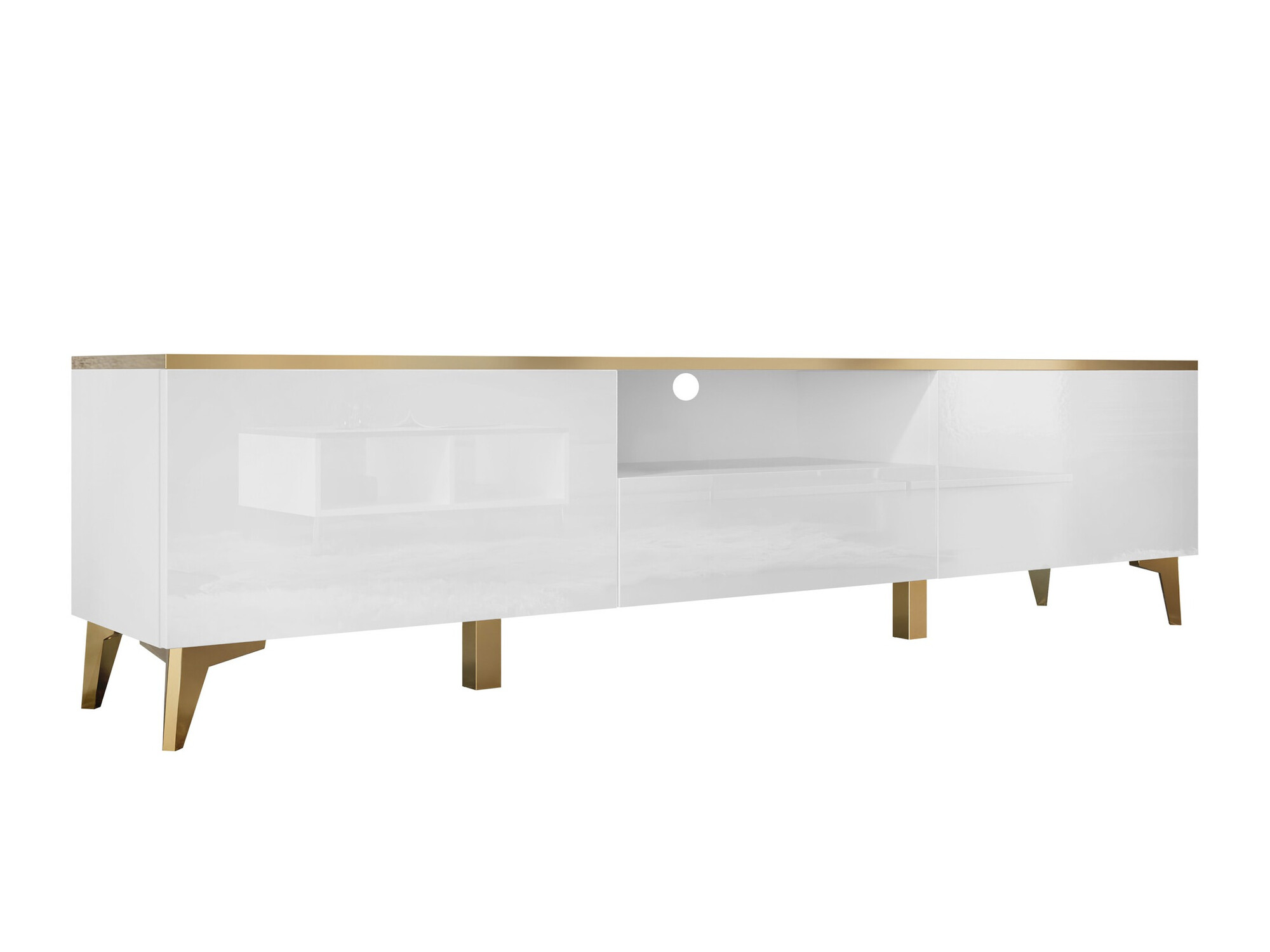 Mueble TV Comfivo 490 (Blanco + Blanco brillante)