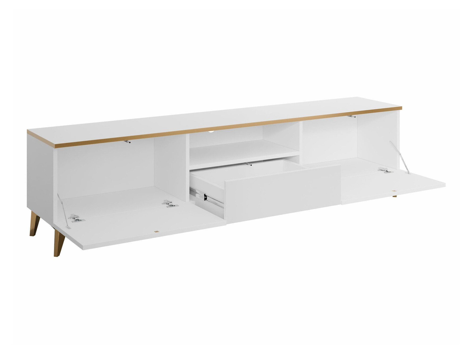Mueble TV Comfivo 490 (Blanco + Blanco brillante)