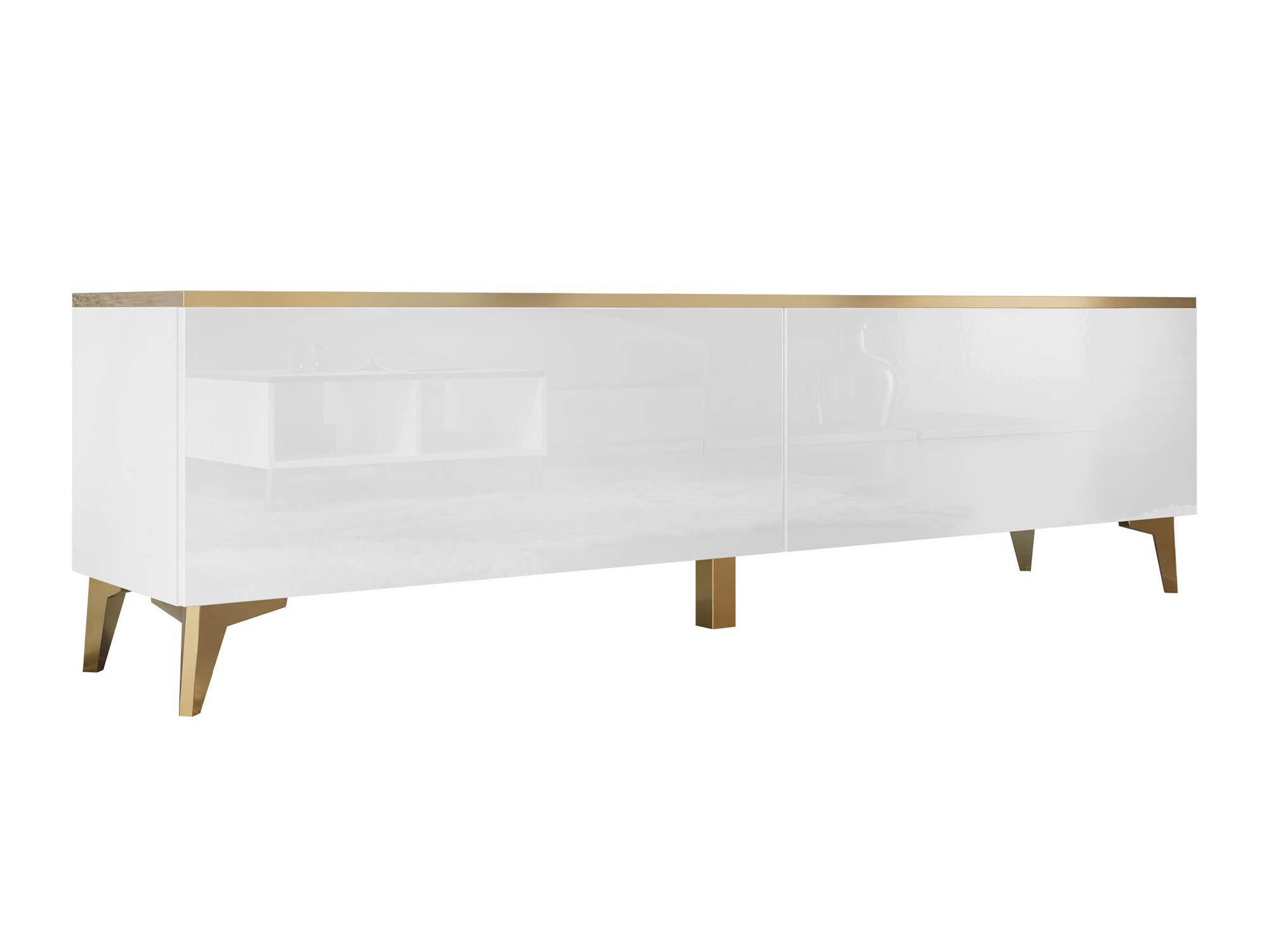 Mueble TV Comfivo 491 (Blanco + Blanco brillante)