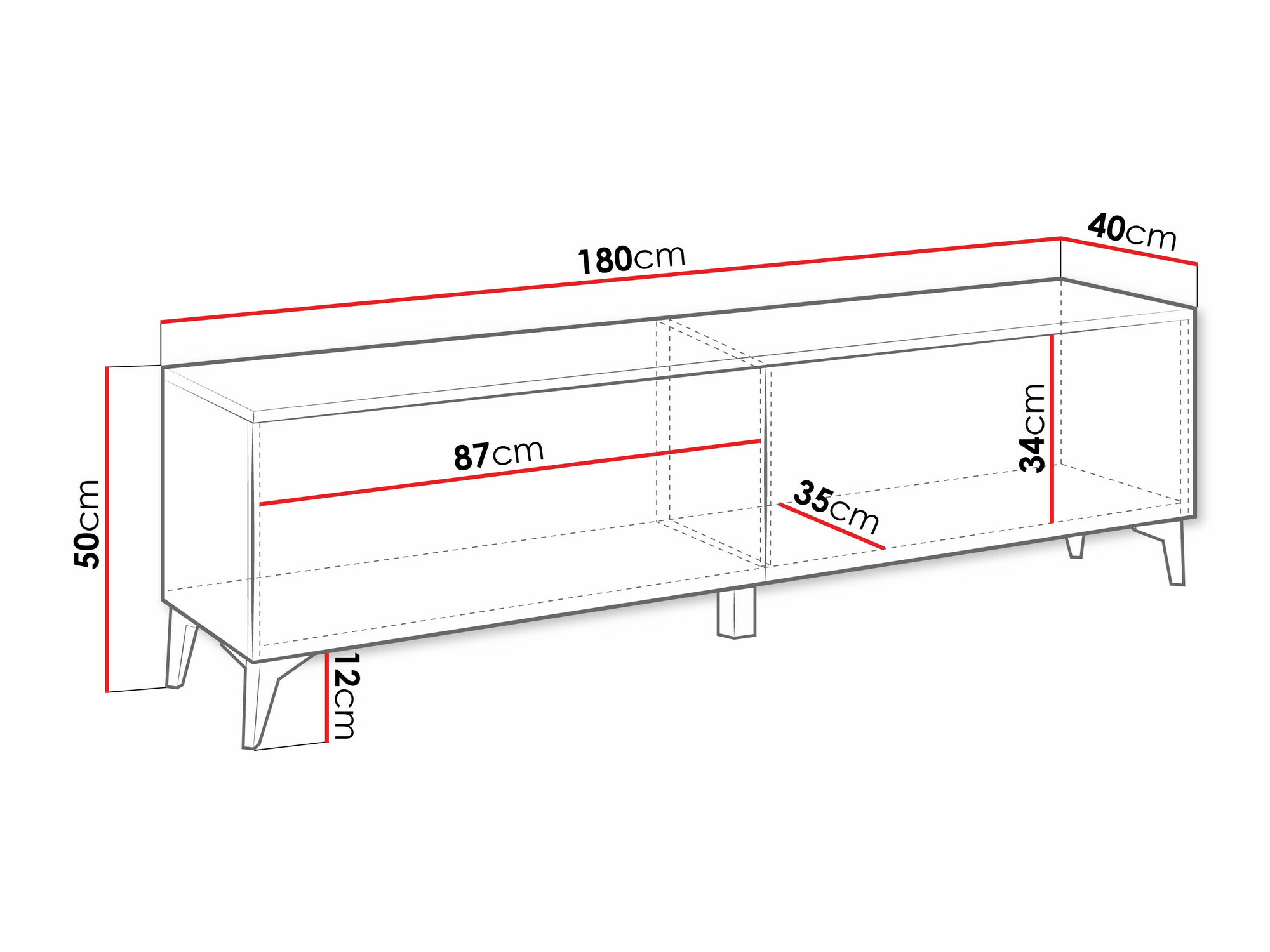 Mueble TV Comfivo 491 (Blanco + Blanco brillante)