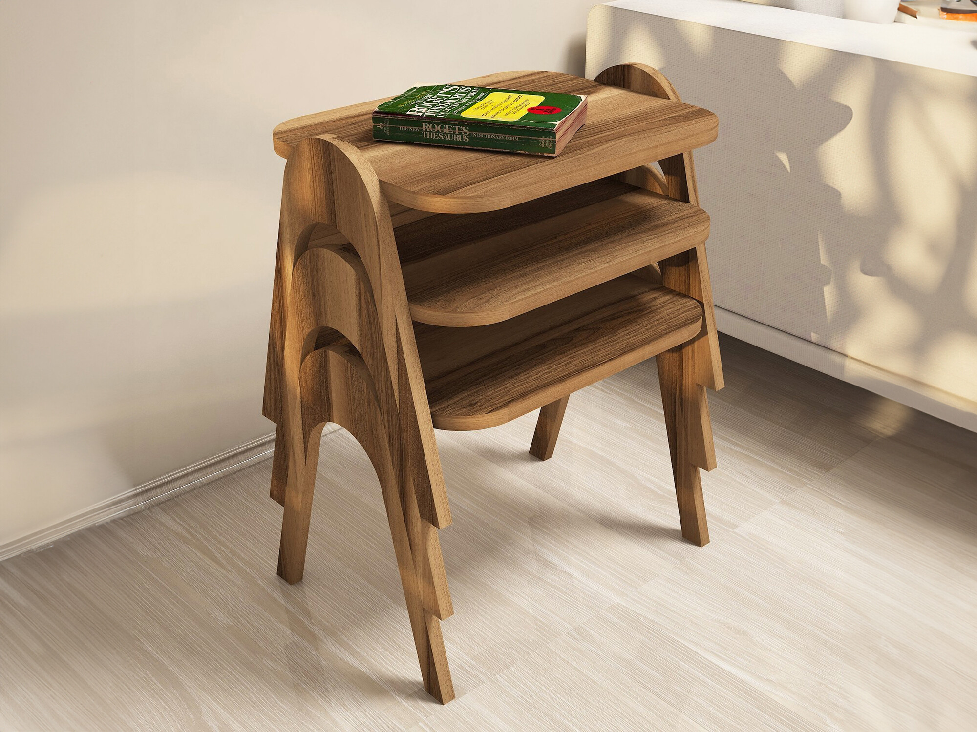 Conjunto de mesas auxiliares Kailua 1621 (Nuez)