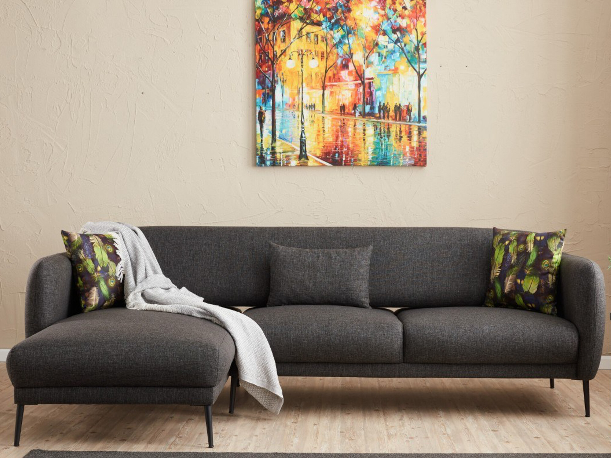 Sofá rinconero Altadena 128 (Antracita)