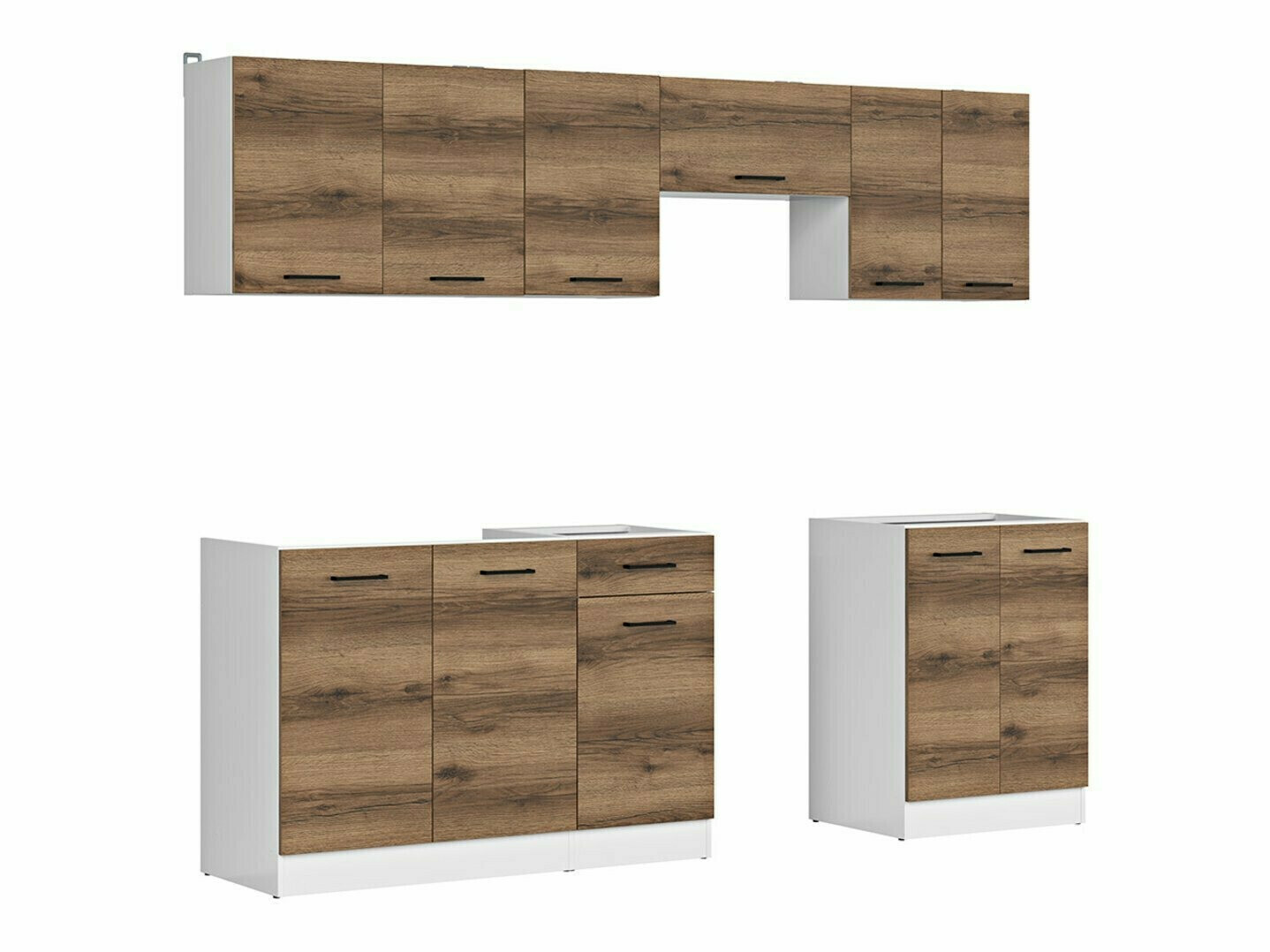 Conjunto de cocina Boston 498 (Roble delano oscuro)