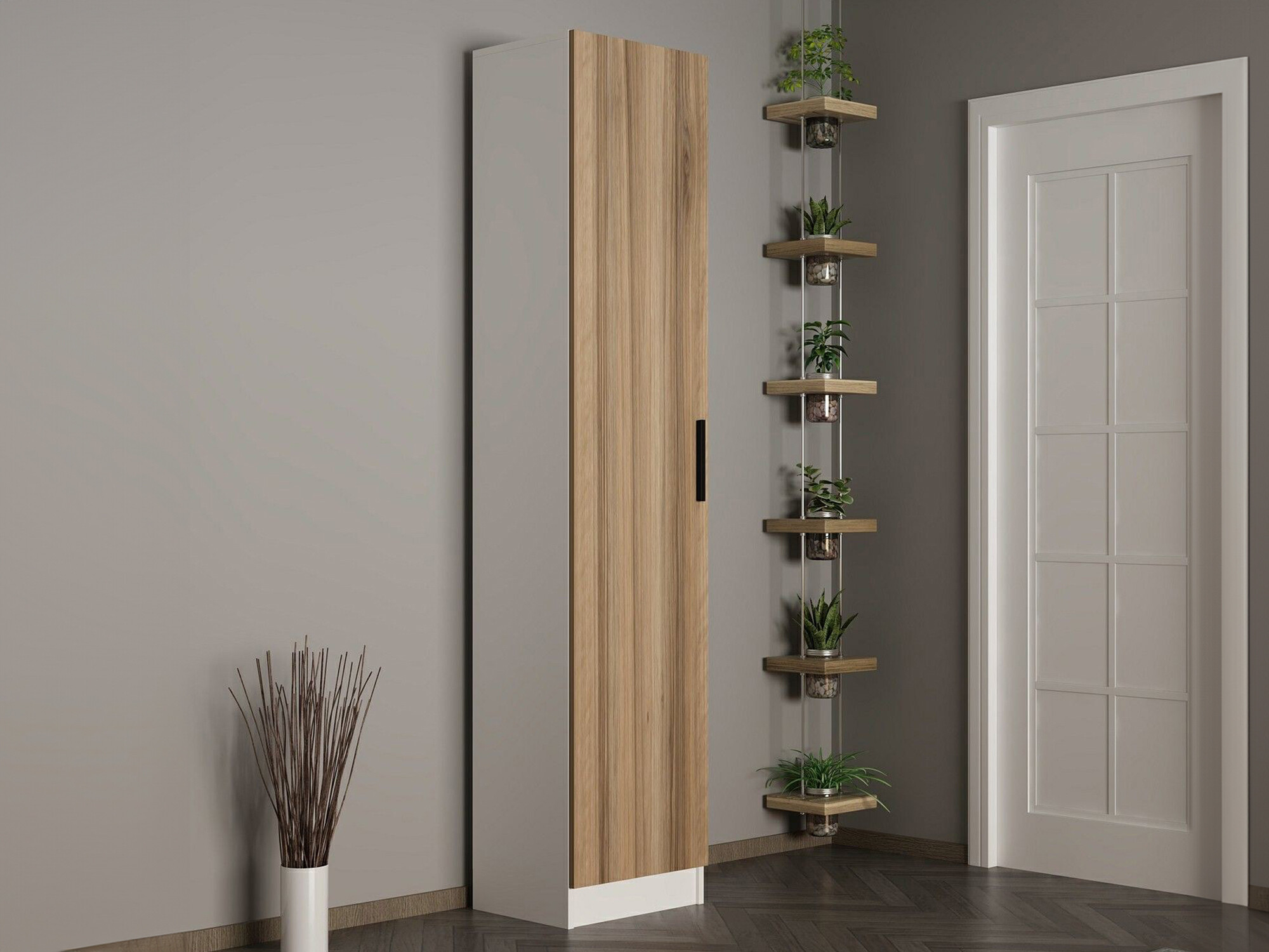 Estantería Kailua A131 (Blanco + Nuez)