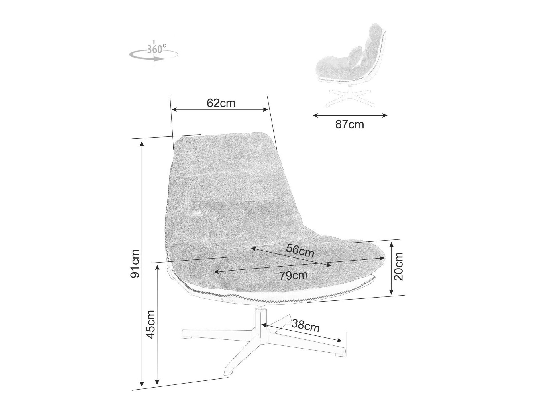 Sillón Detroit 508 (Gris oscuro)