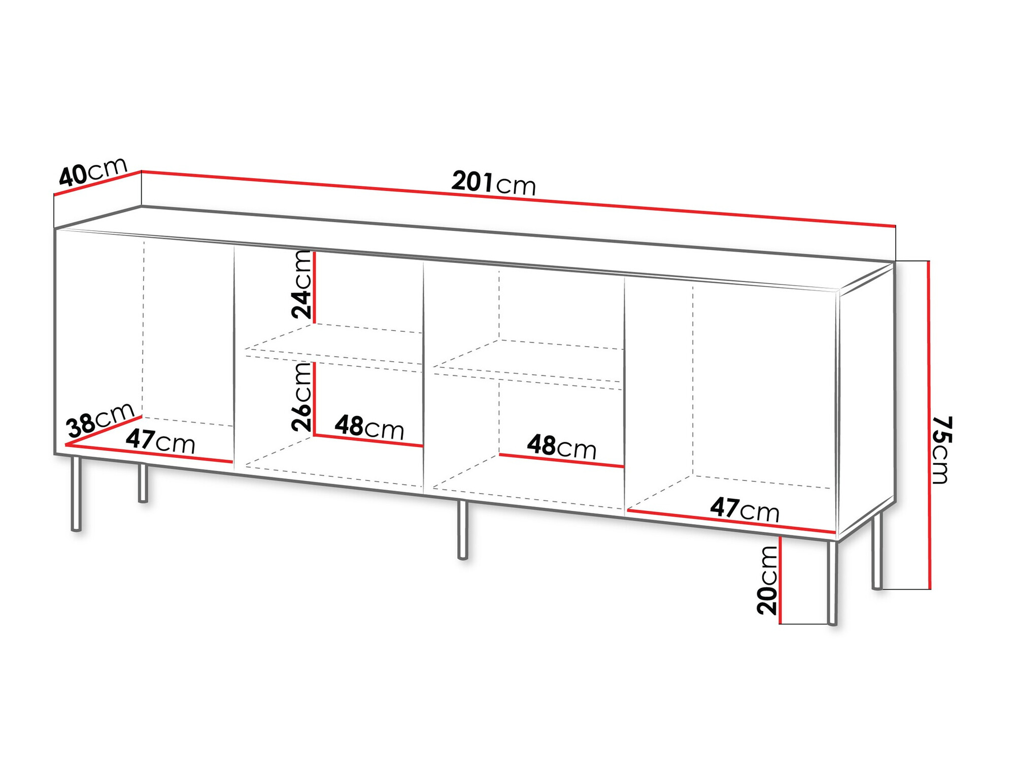 Aparador Evavese 101 (Negro)