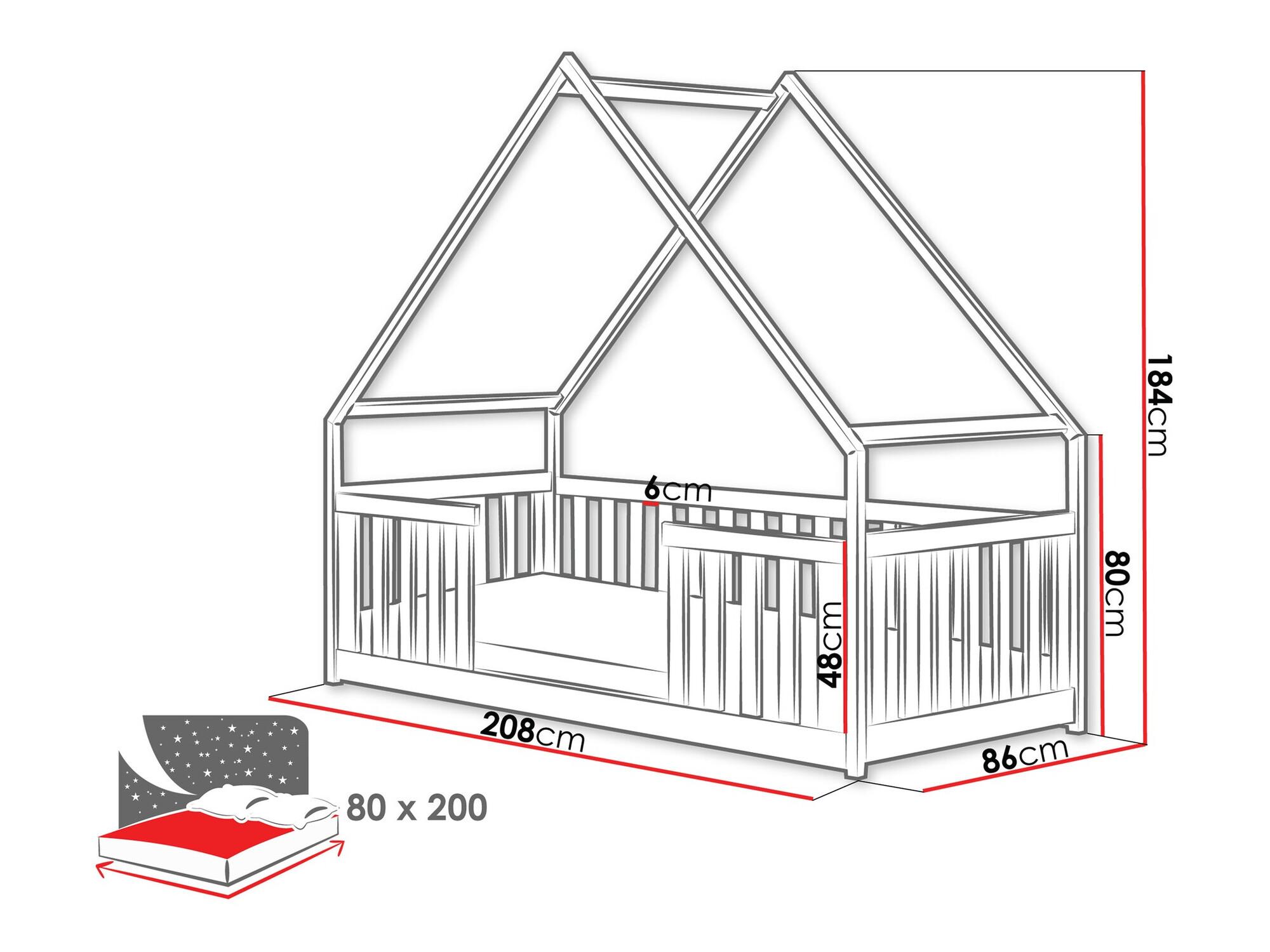 Cama Vista 114 (Blanco)