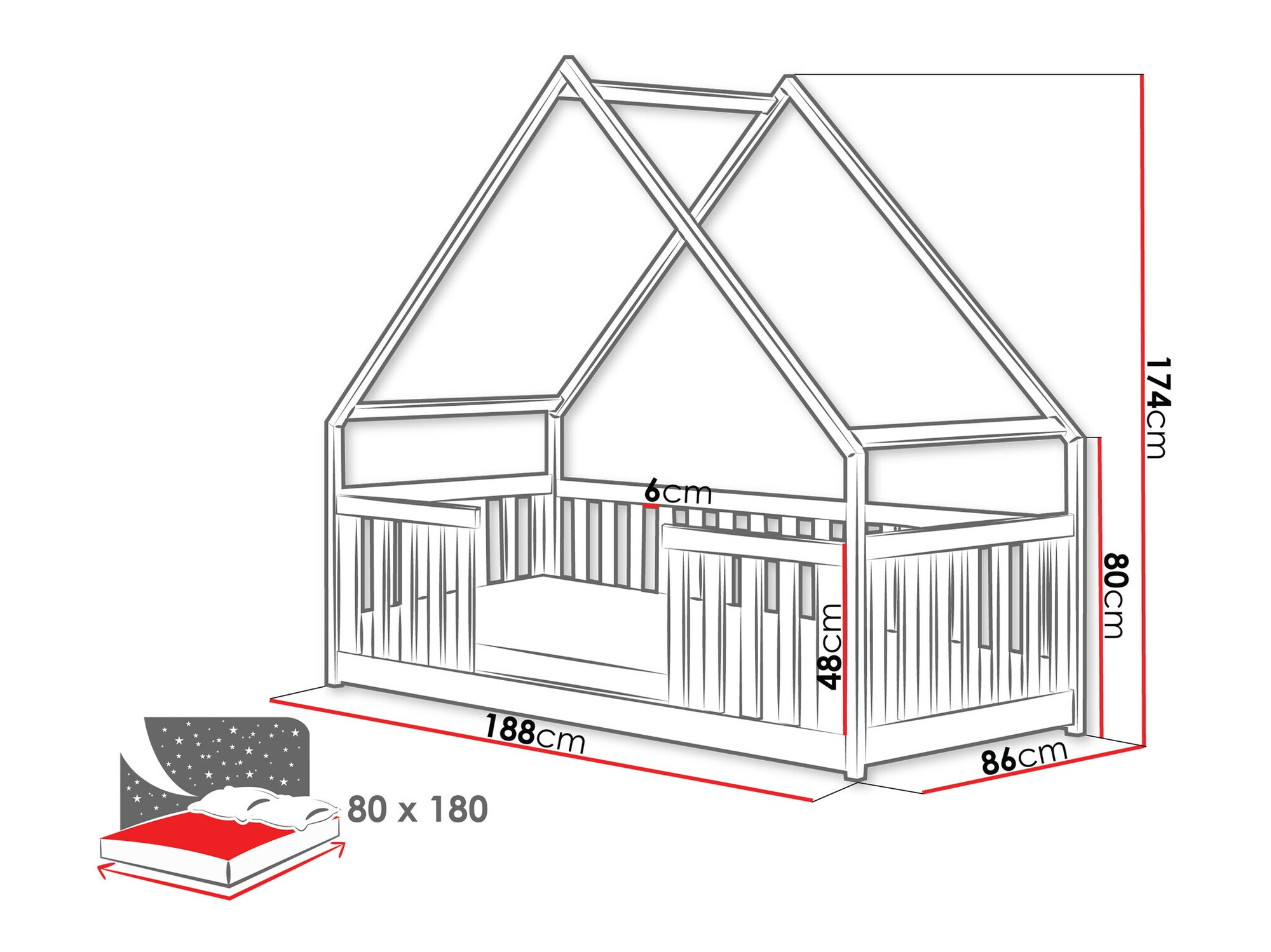Cama Vista 114 (Gris)