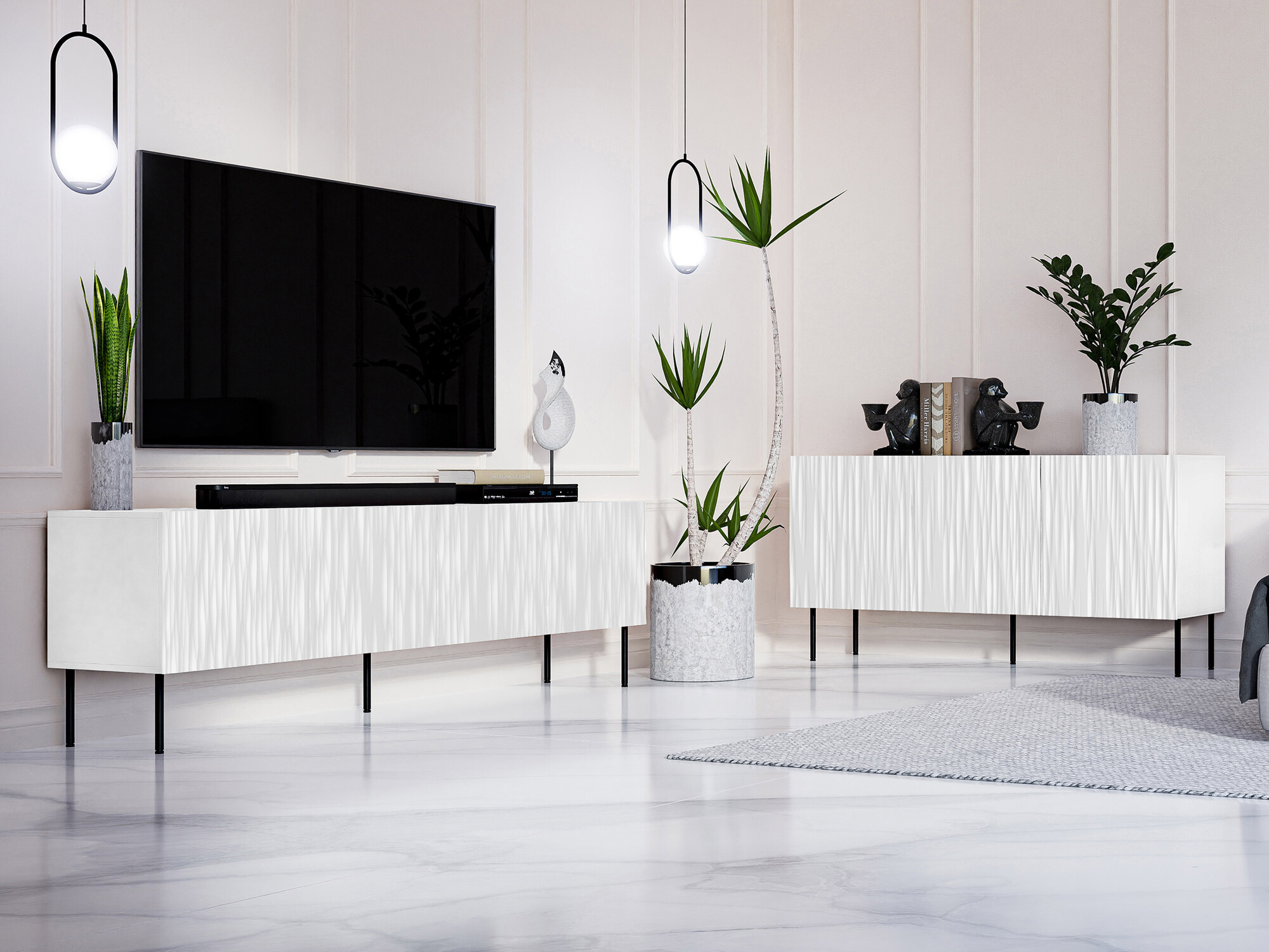 Conjunto de salón Lorelbo 104 (Blanco + Negro)